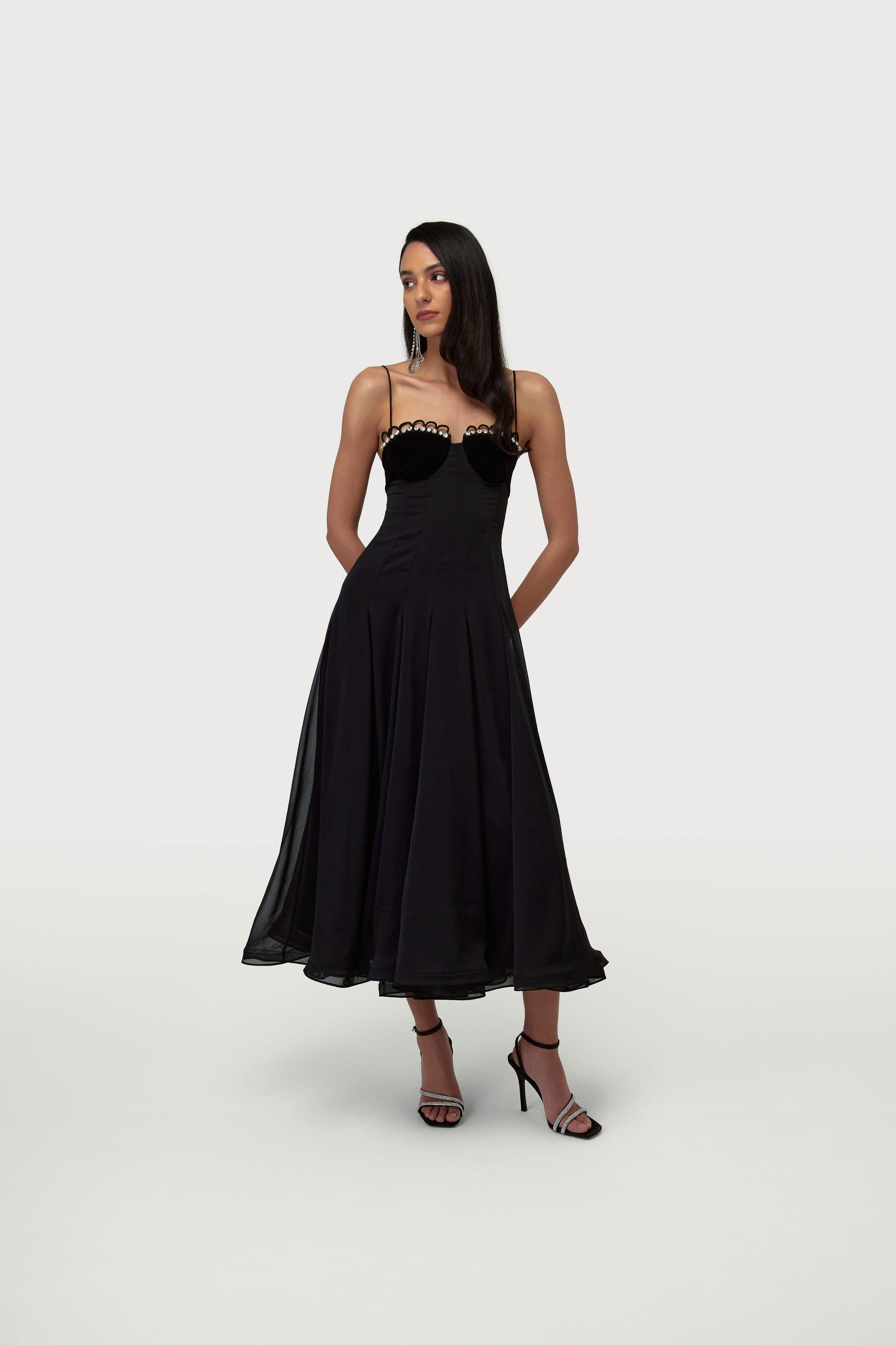 Waltz Dress With Leo Trim