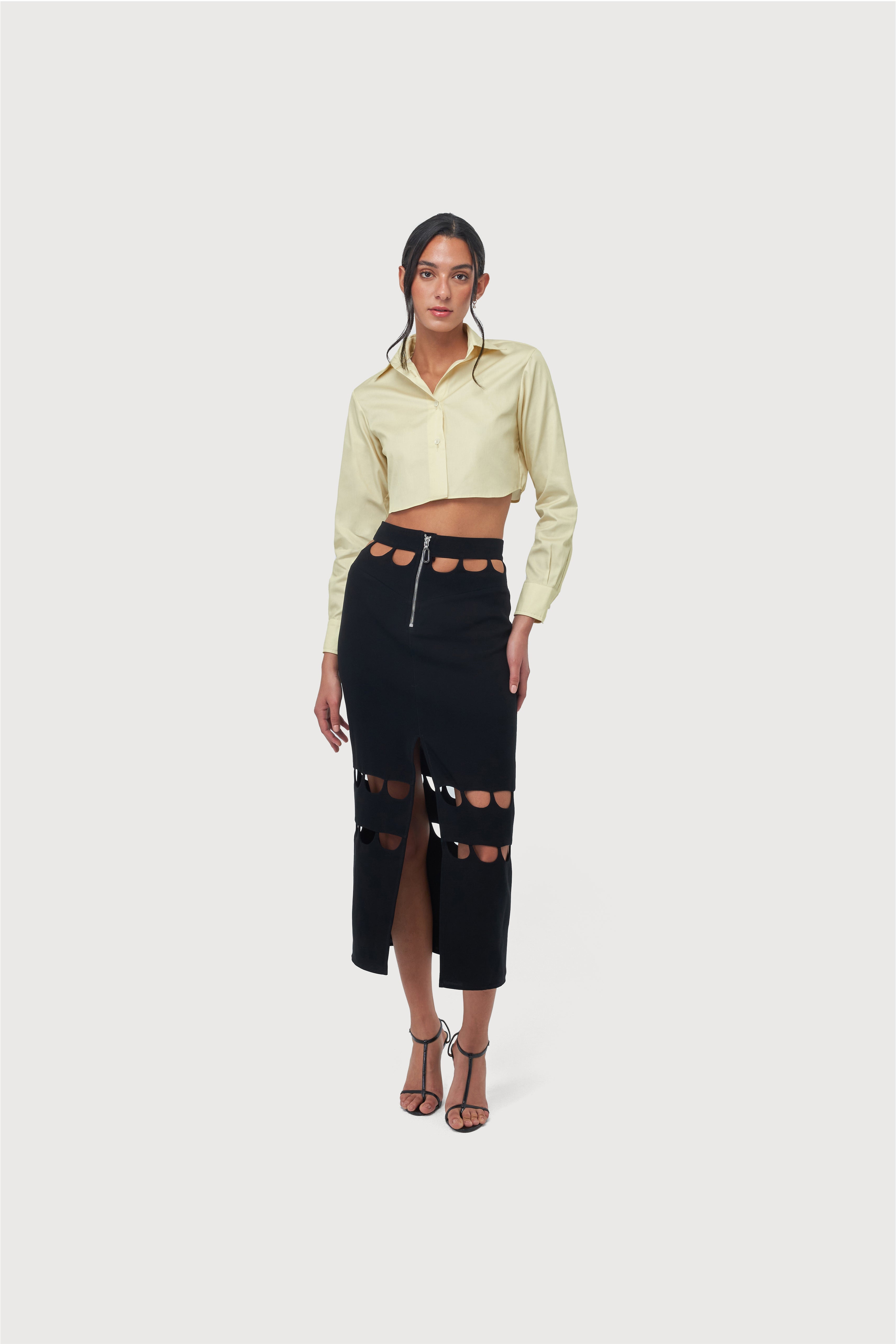 Cropped Drawstring Shirt