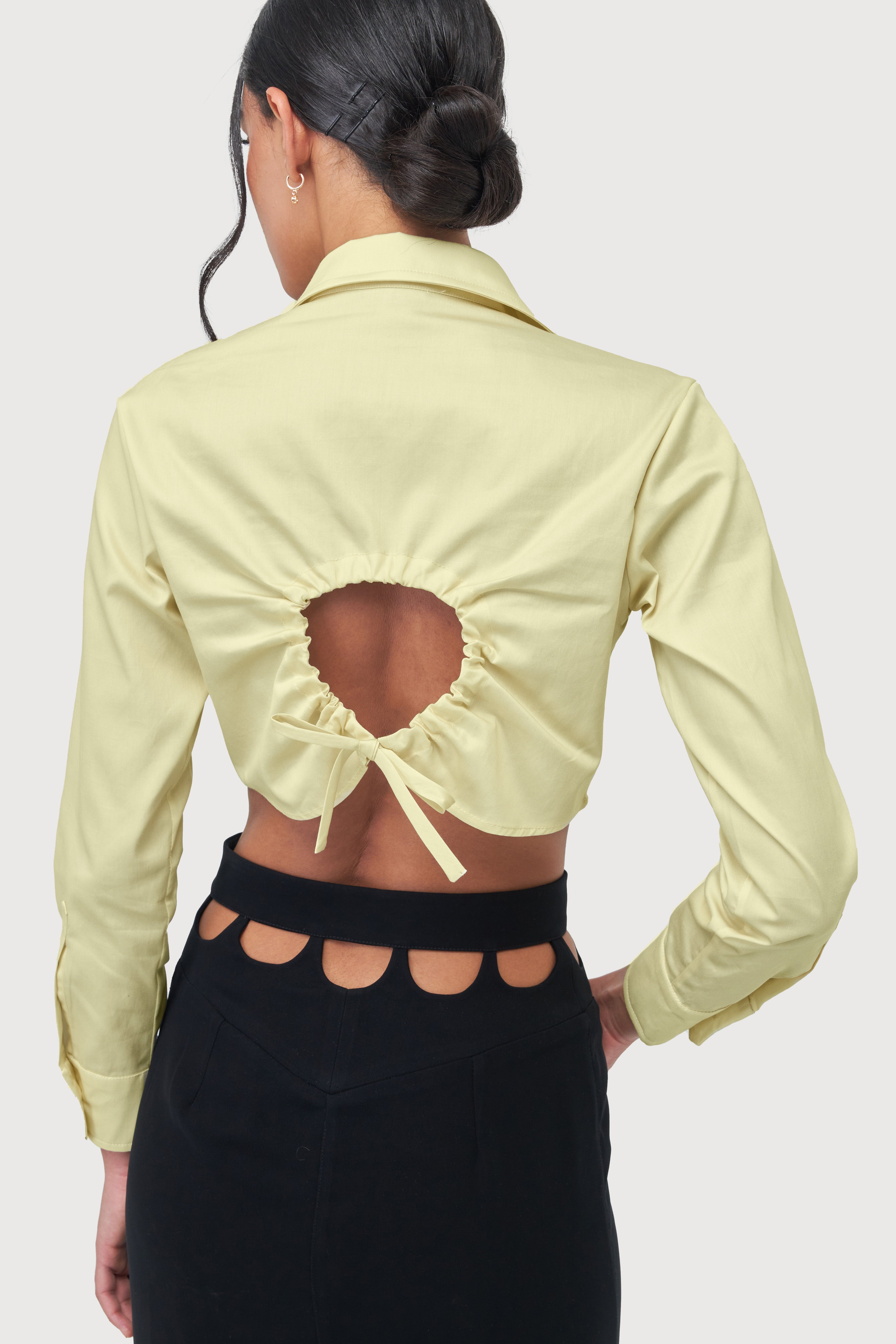 Cropped Drawstring Shirt