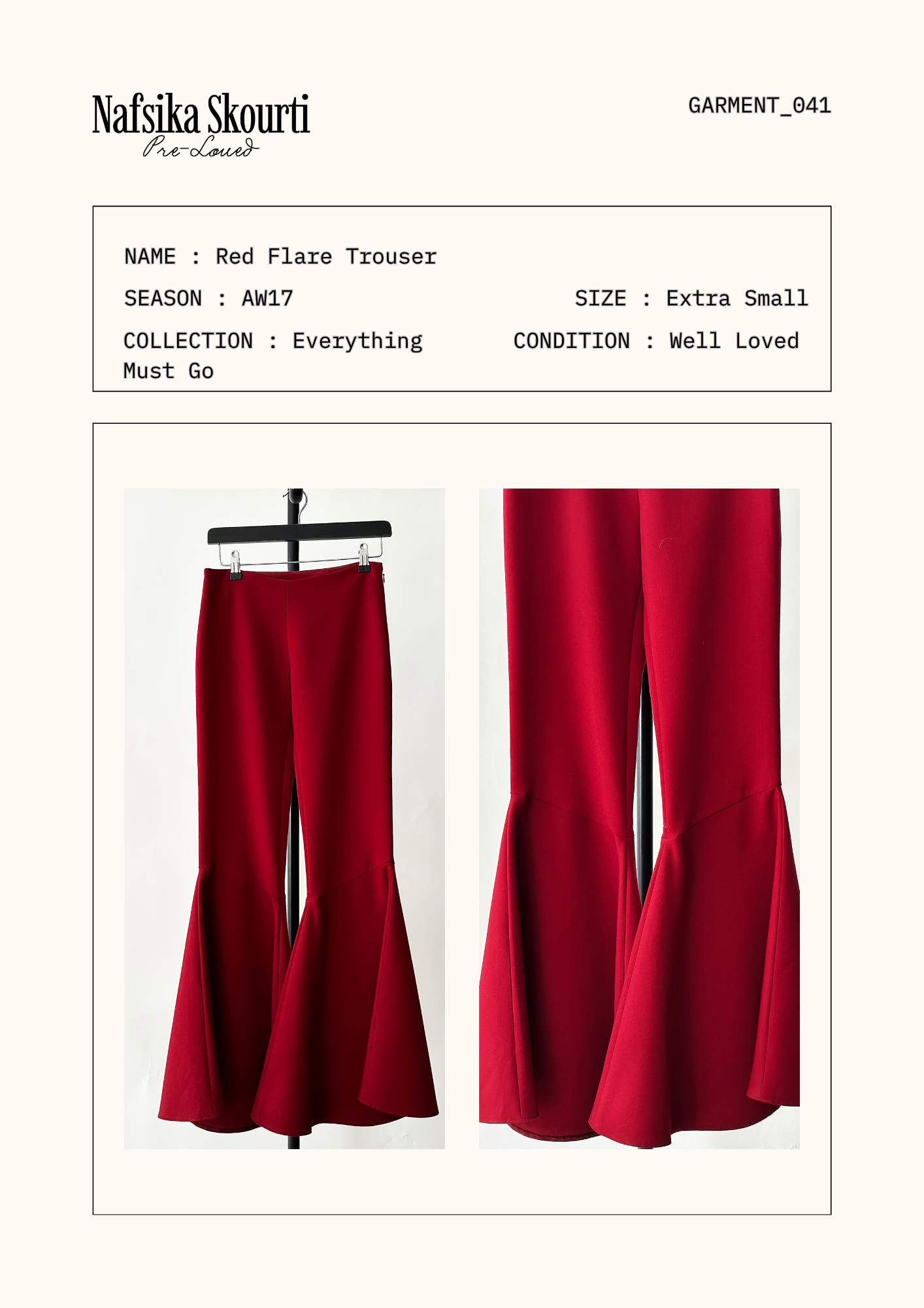 Pre-Loved Red Flare Trouser