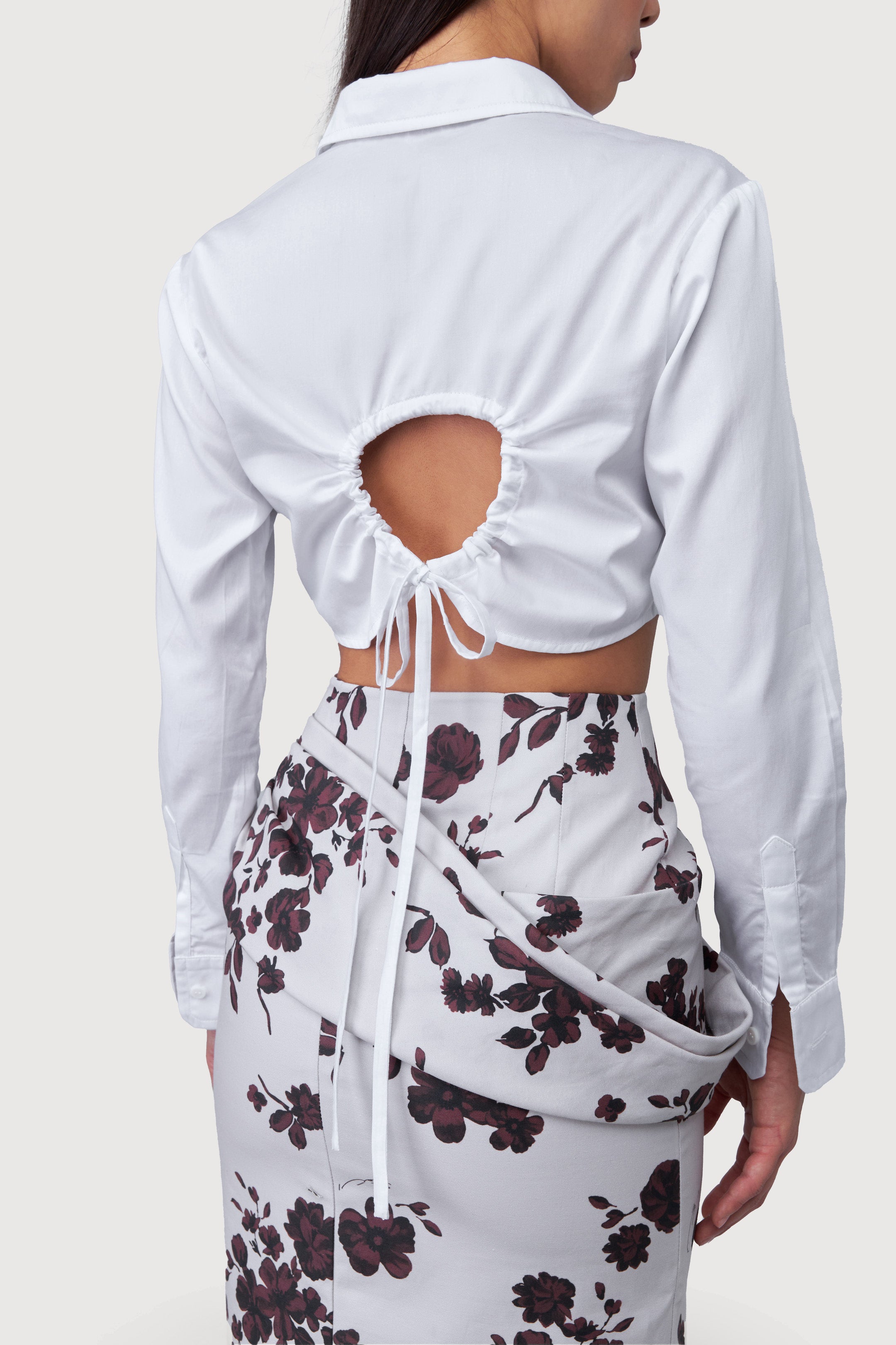 Cropped Drawstring Shirt