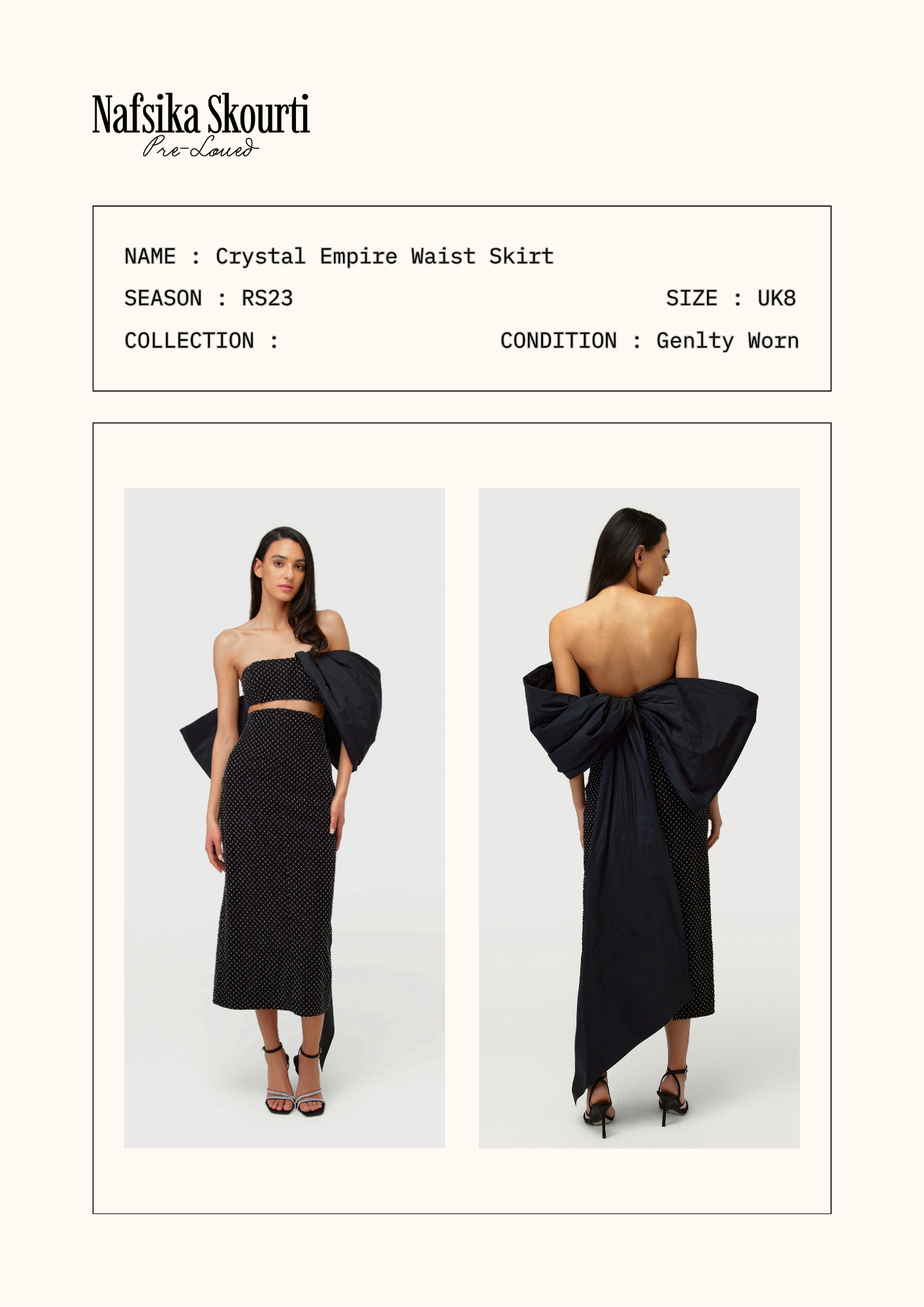 Pre Loved - Crystal Empire Waist Skirt