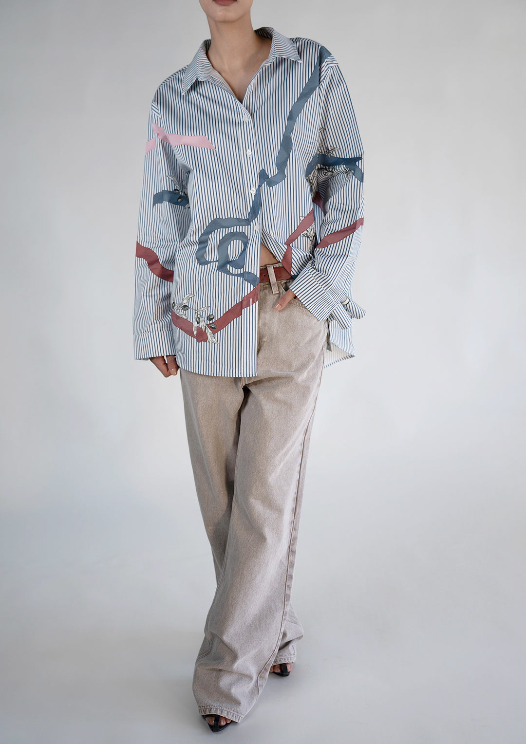 Blue Pinstripe Oversized Classic Shirt