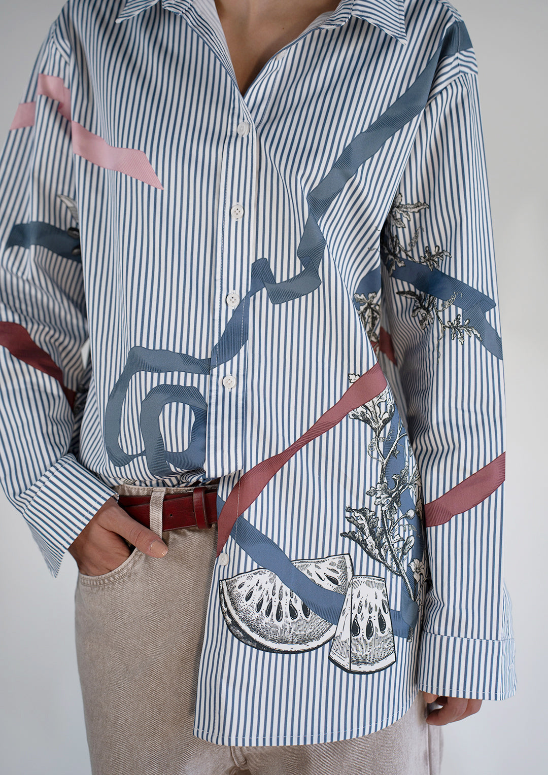 Blue Pinstripe Oversized Classic Shirt