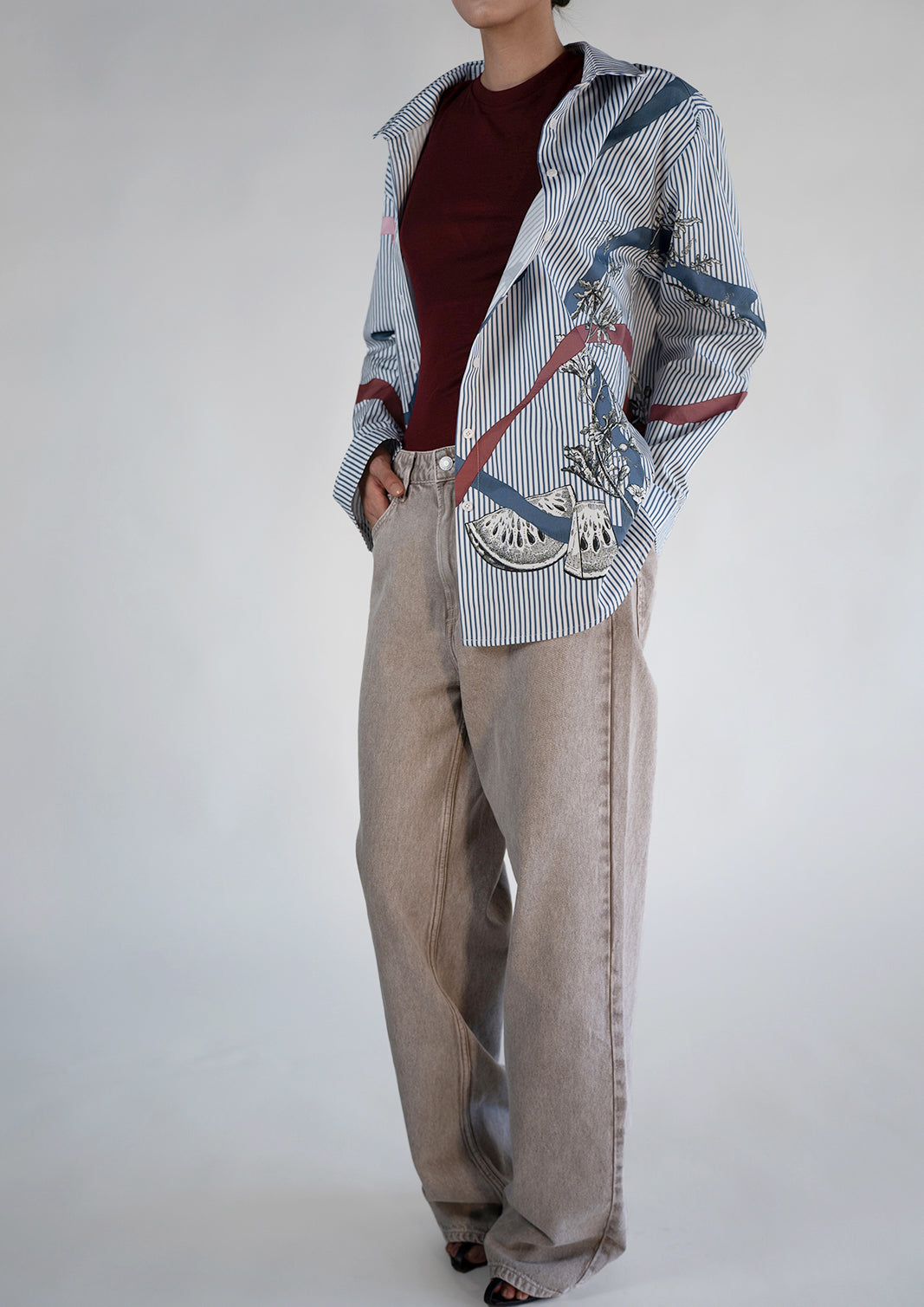 Blue Pinstripe Oversized Classic Shirt