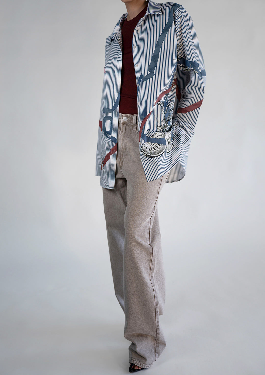 Blue Pinstripe Oversized Classic Shirt