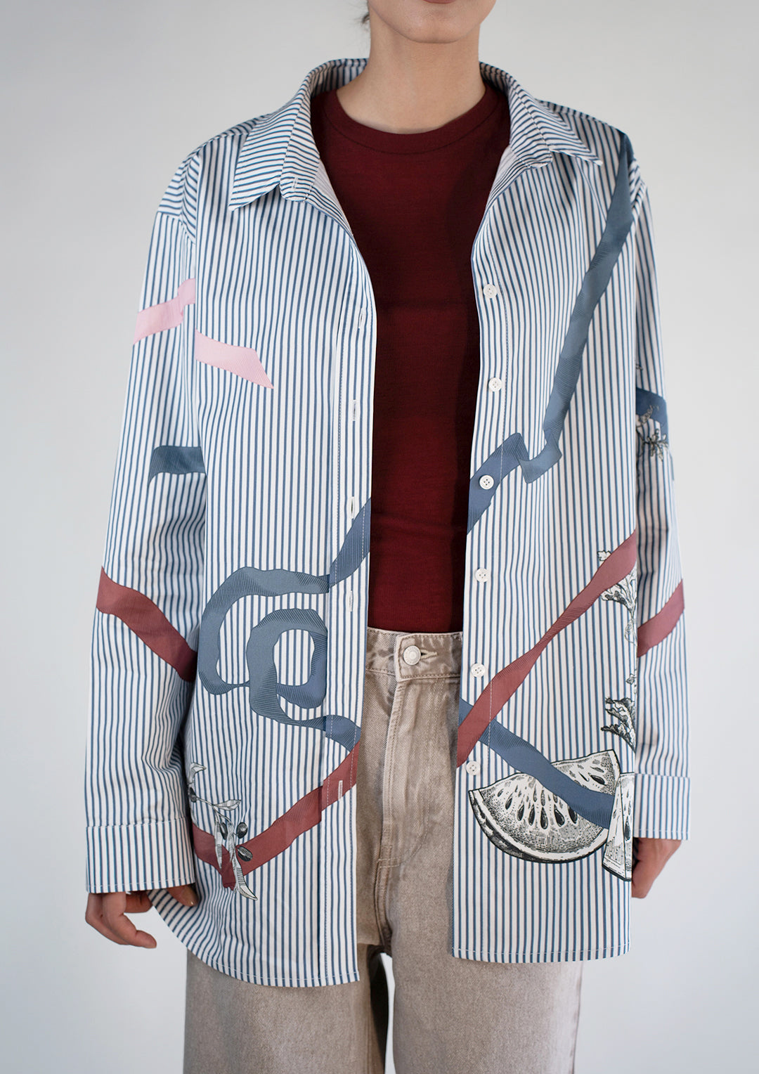 Blue Pinstripe Oversized Classic Shirt