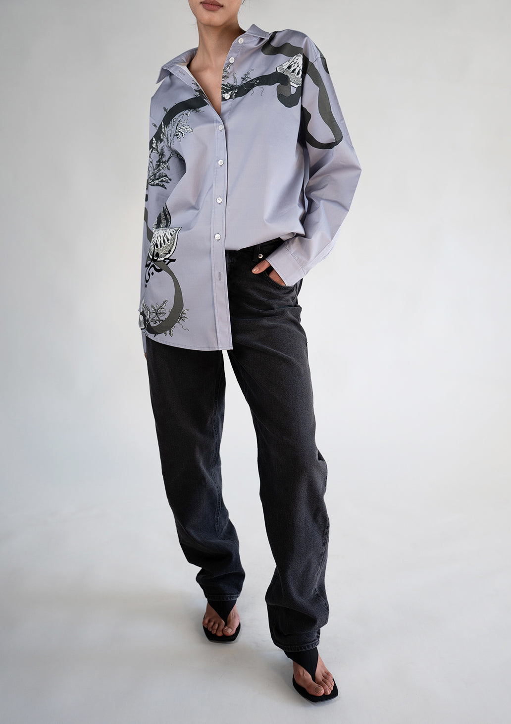 Persian Violet w/ Charcoal Green Oversized Classic Shirt