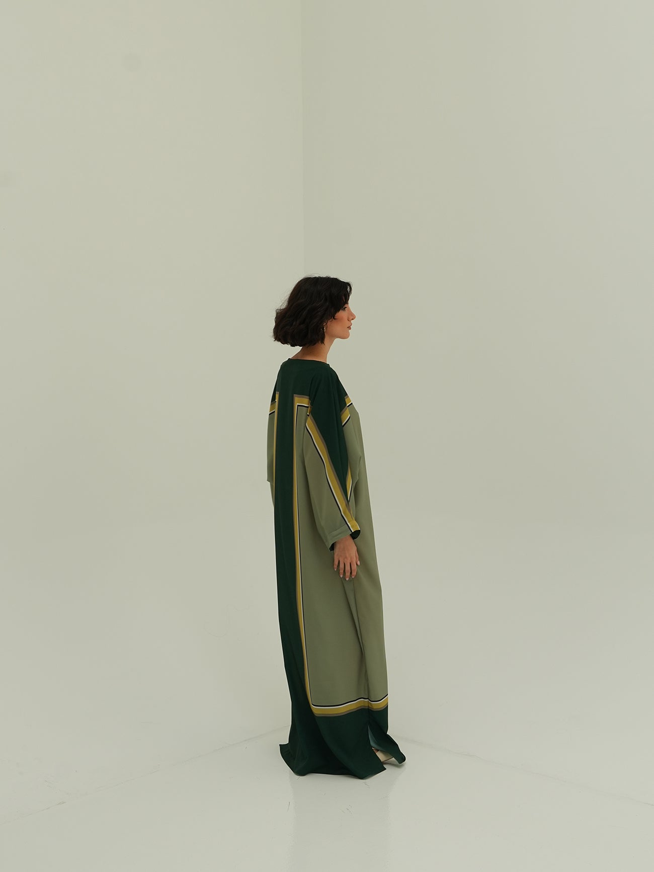 Bri Kaftan - Green Sage Block