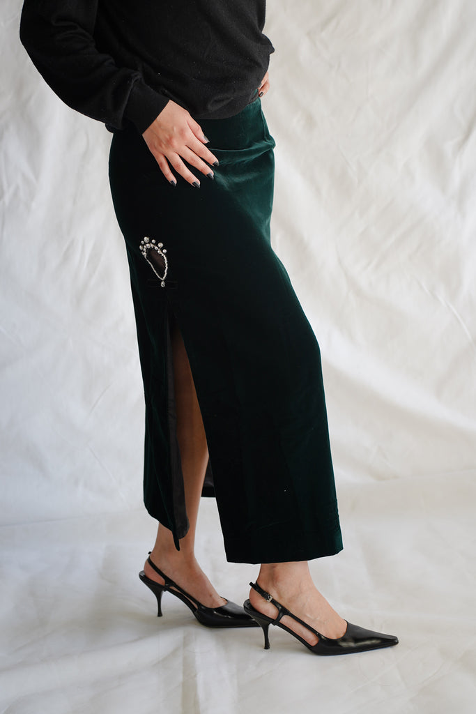 Sabrina Midi Skirt with Drop Embroidery - Nafsika Skourti