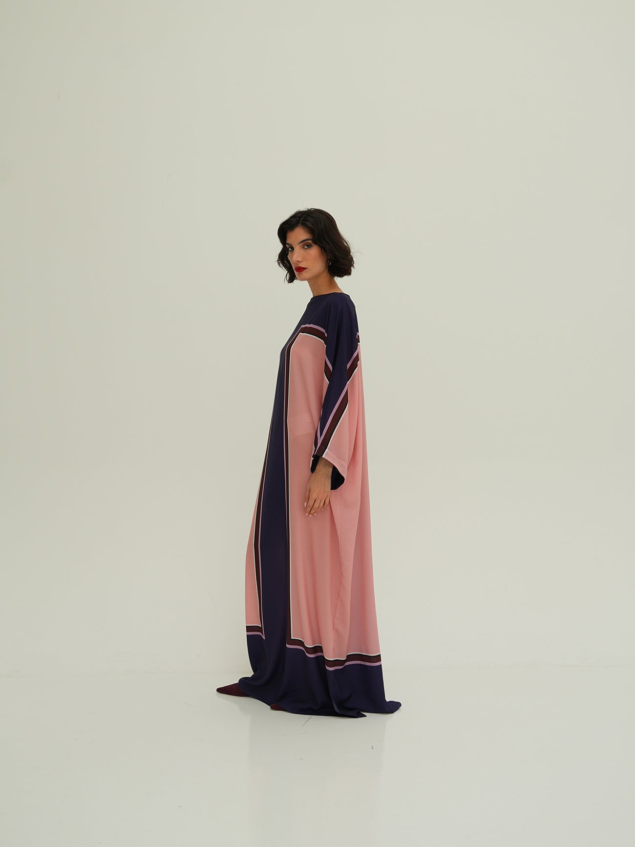 Bri Kaftan - Pink Navy Block
