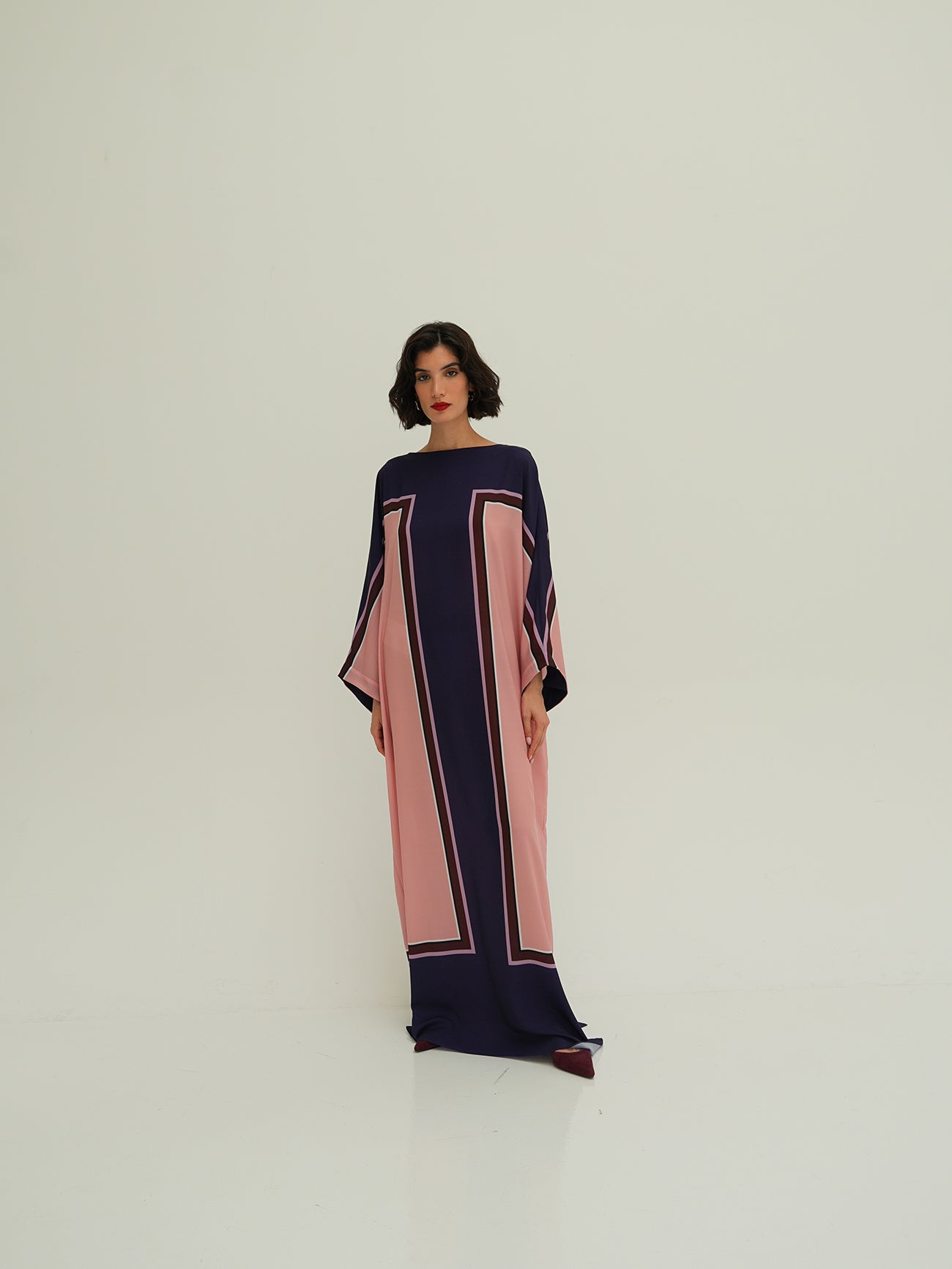 Bri Kaftan - Pink Navy Block