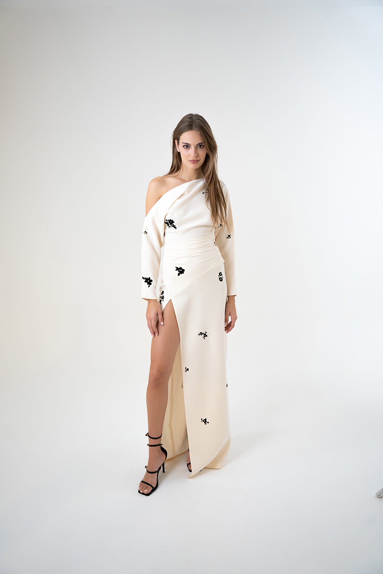 Aya Flock Slit Dress