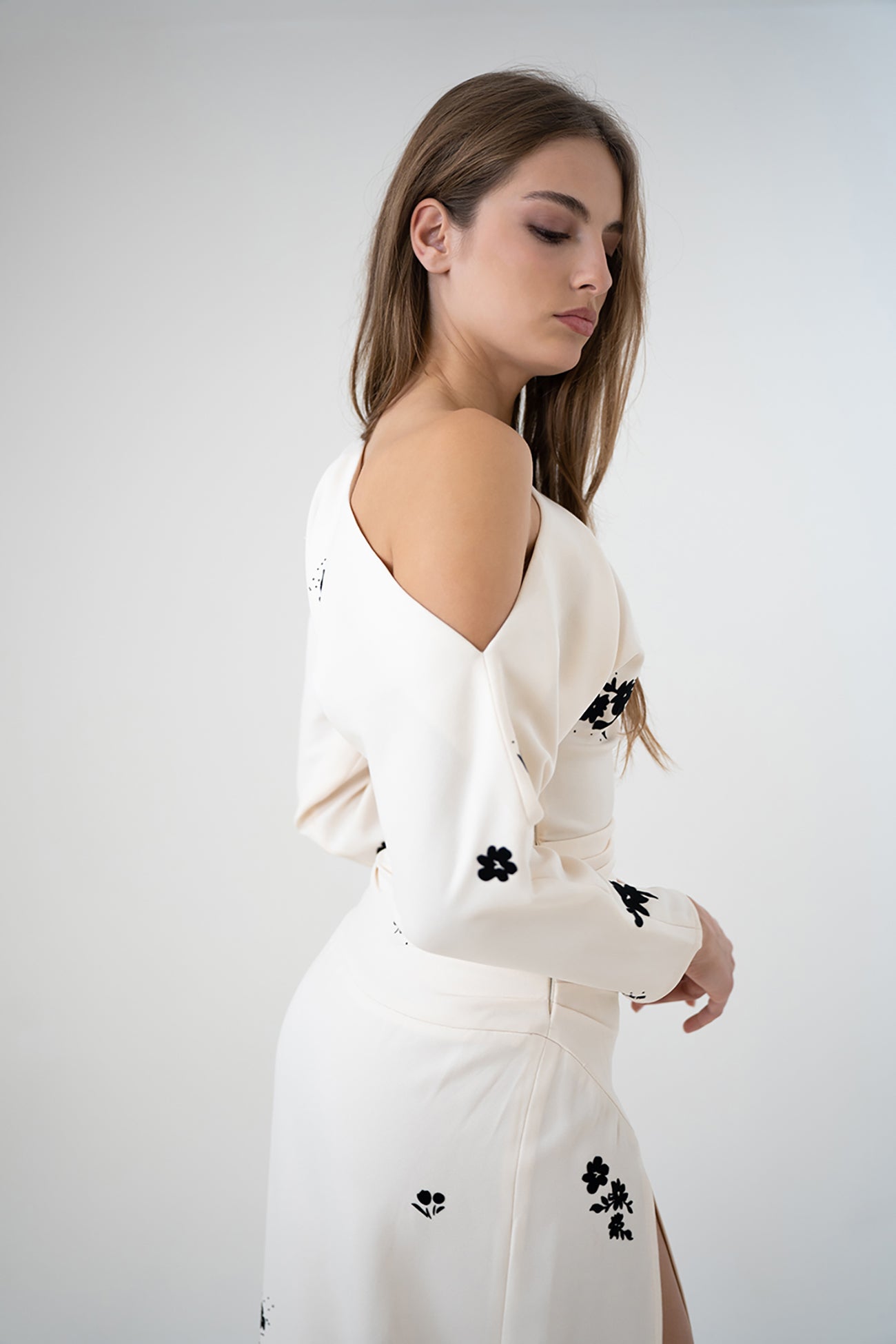 Aya Flock Slit Dress