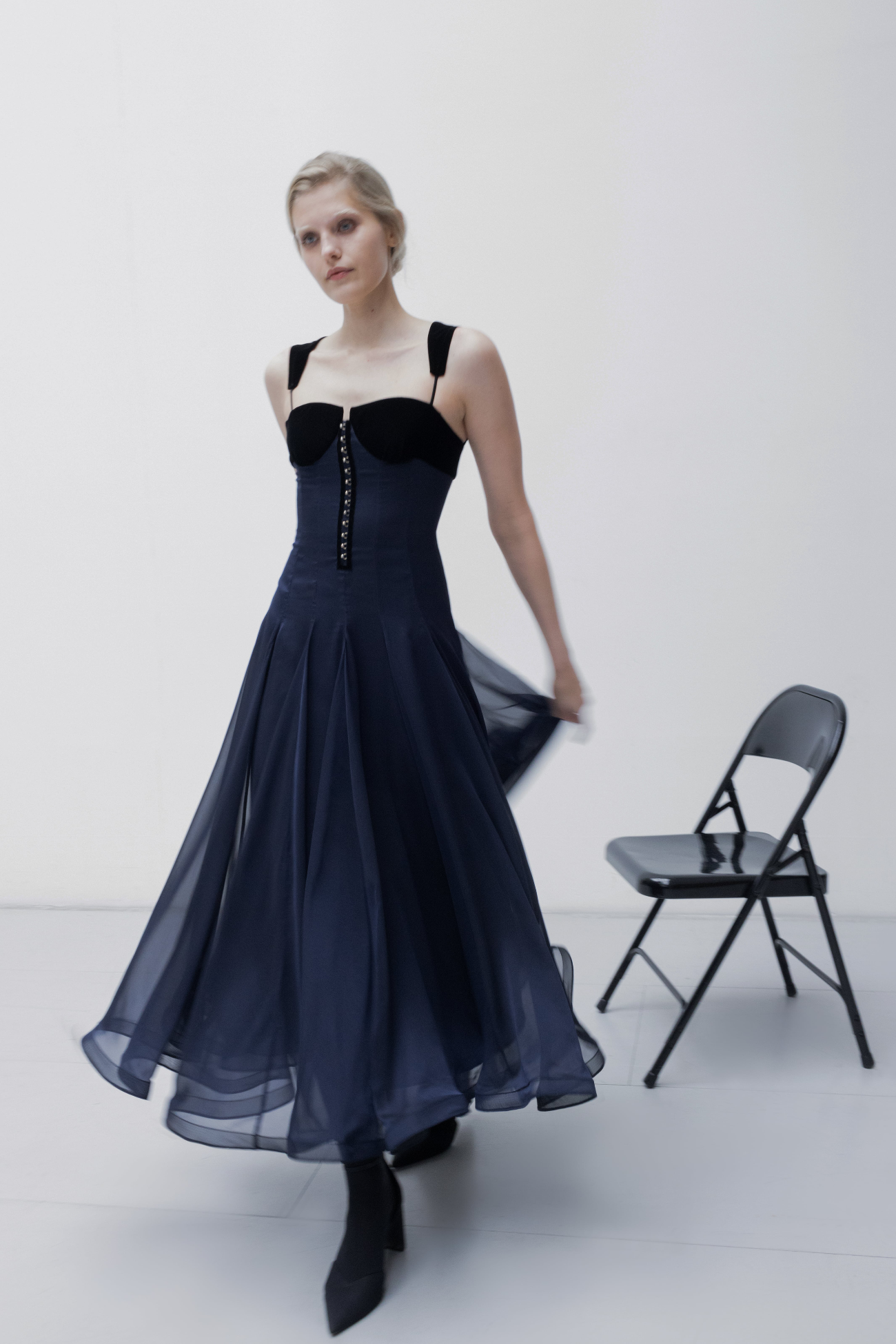 blue dress waltz Wildflower Waltz Midi Dress in River Blue main image 0