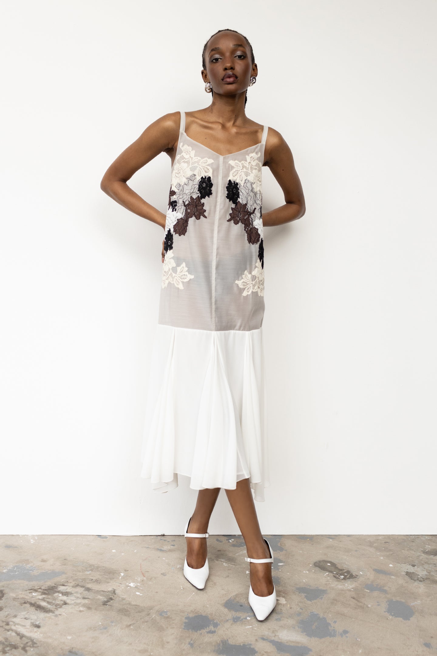 Shift Lace Midi Dress