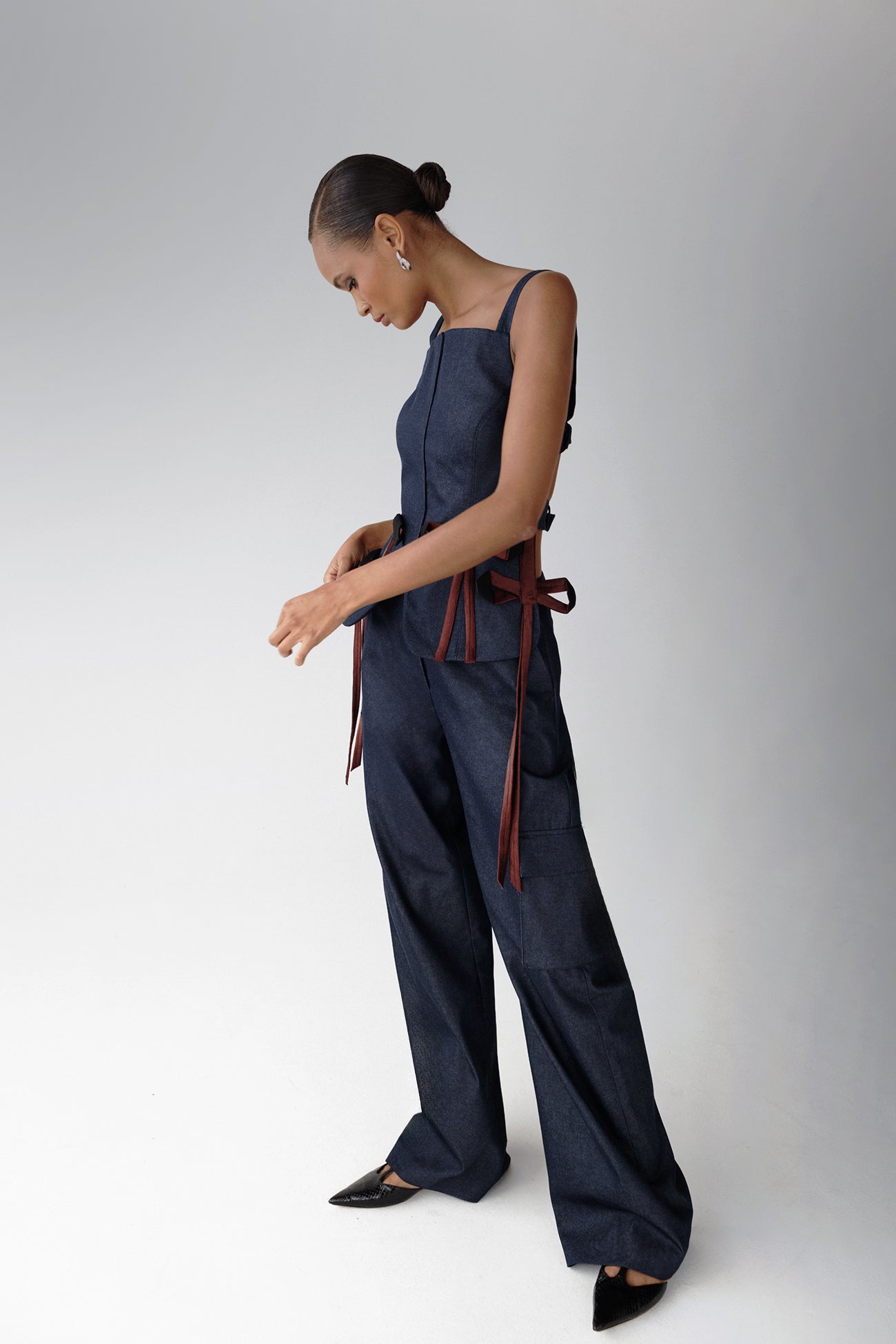 Bow Low Waist Cargo Pants