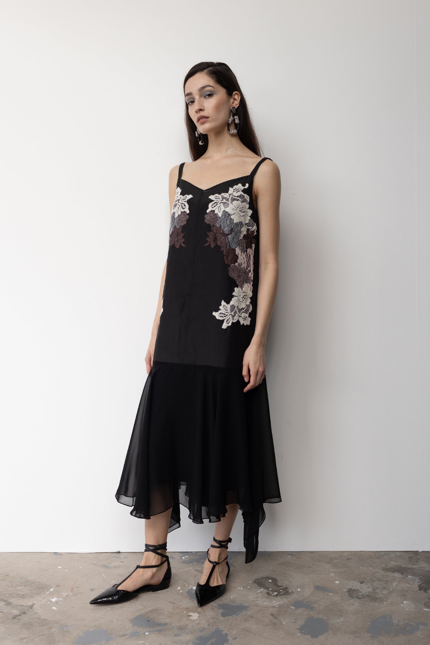 Shift Lace Midi Dress