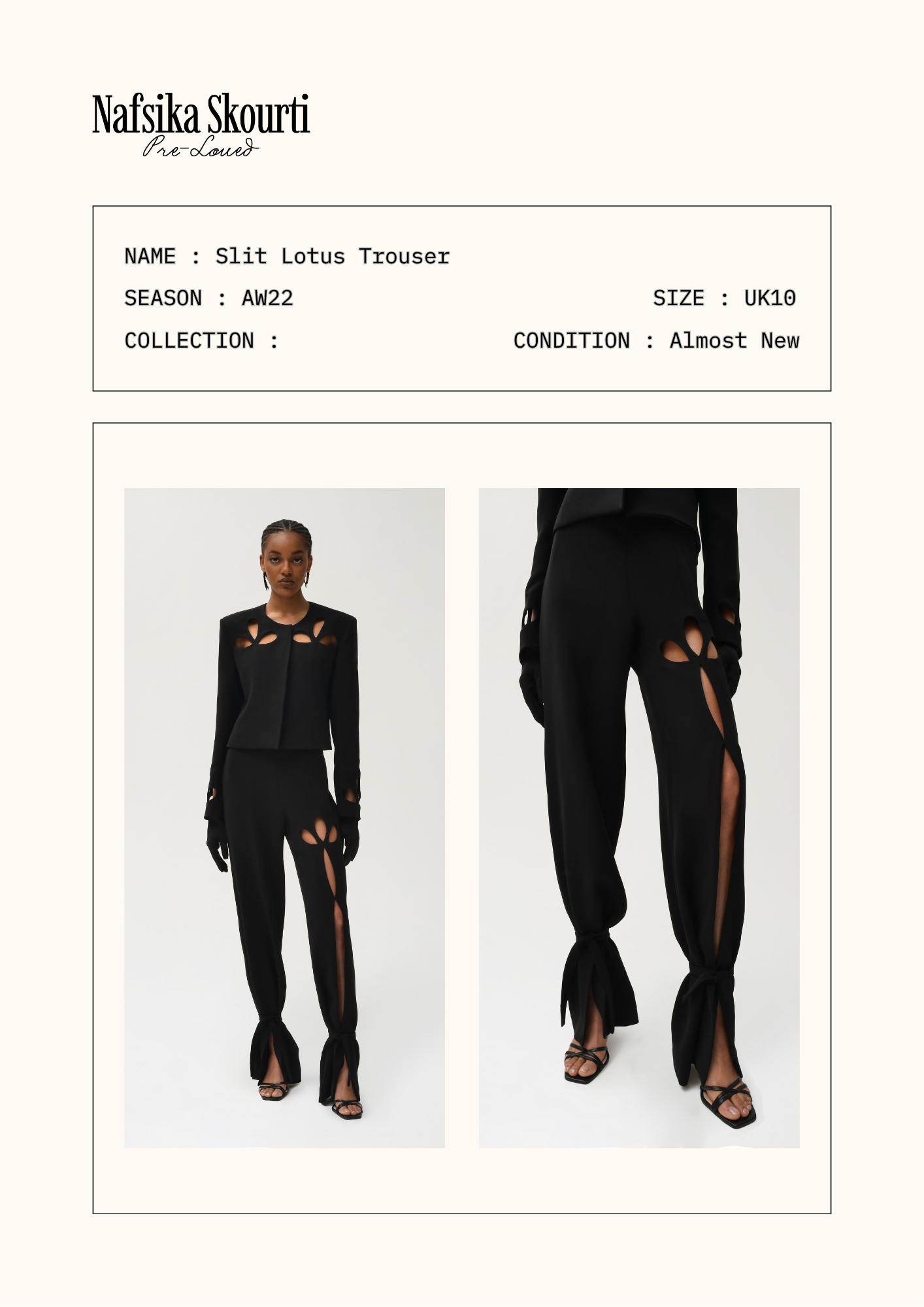 Pre Loved - Slit Lotus Trouser