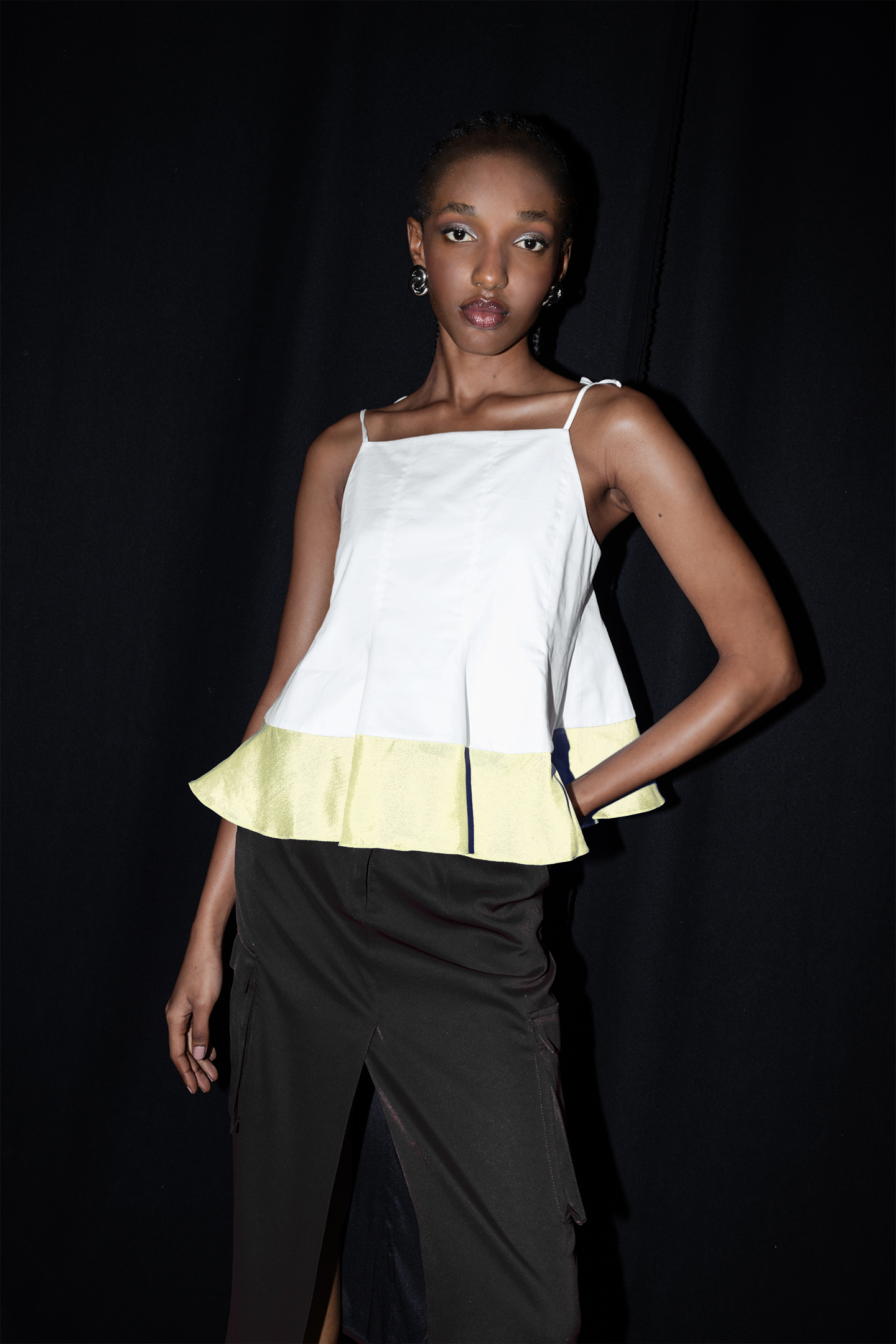 Yellow Cotton Ruffle Top