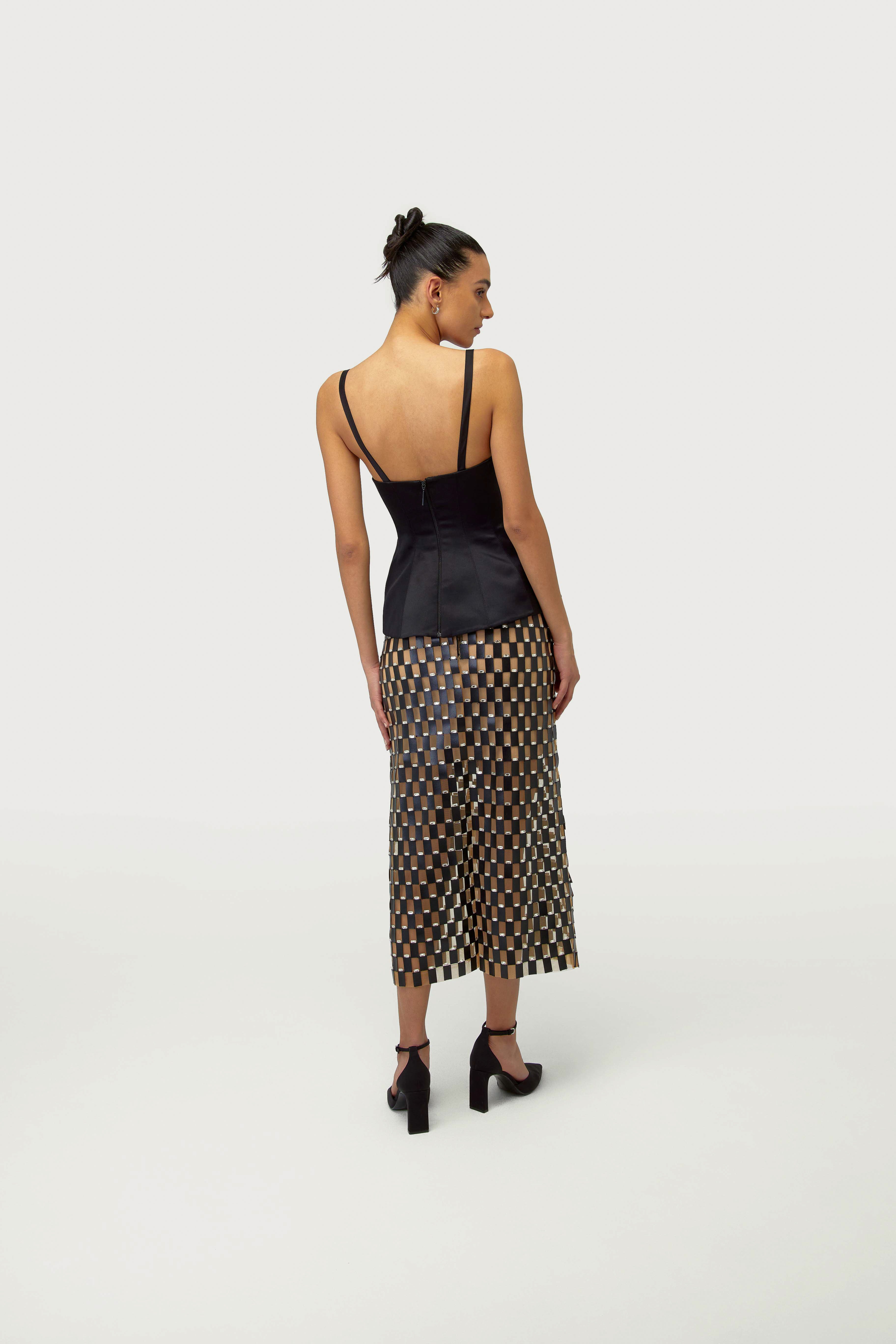 Chess Midi Skirt