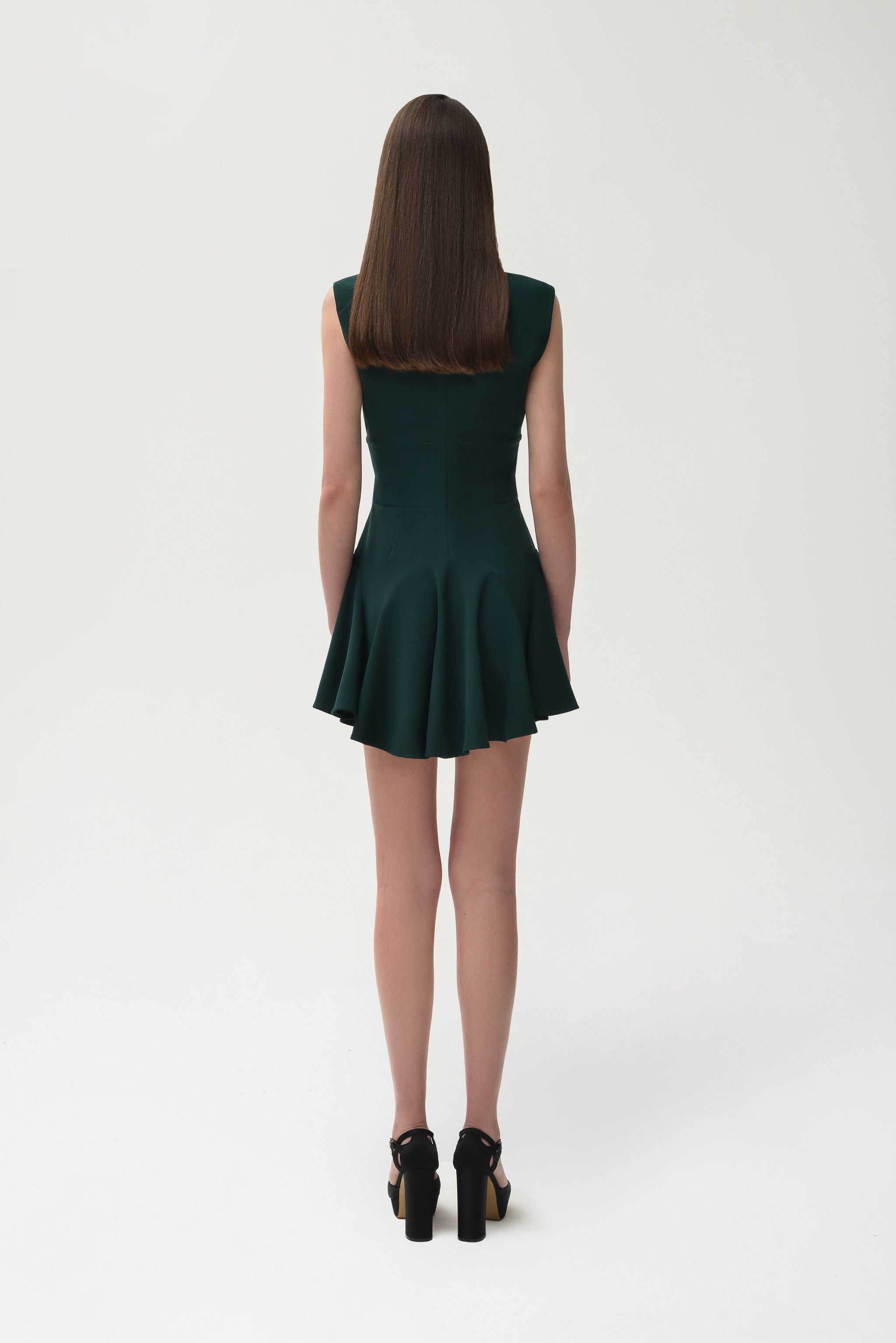 Square Neckline Mini Dress - Nafsika Skourti