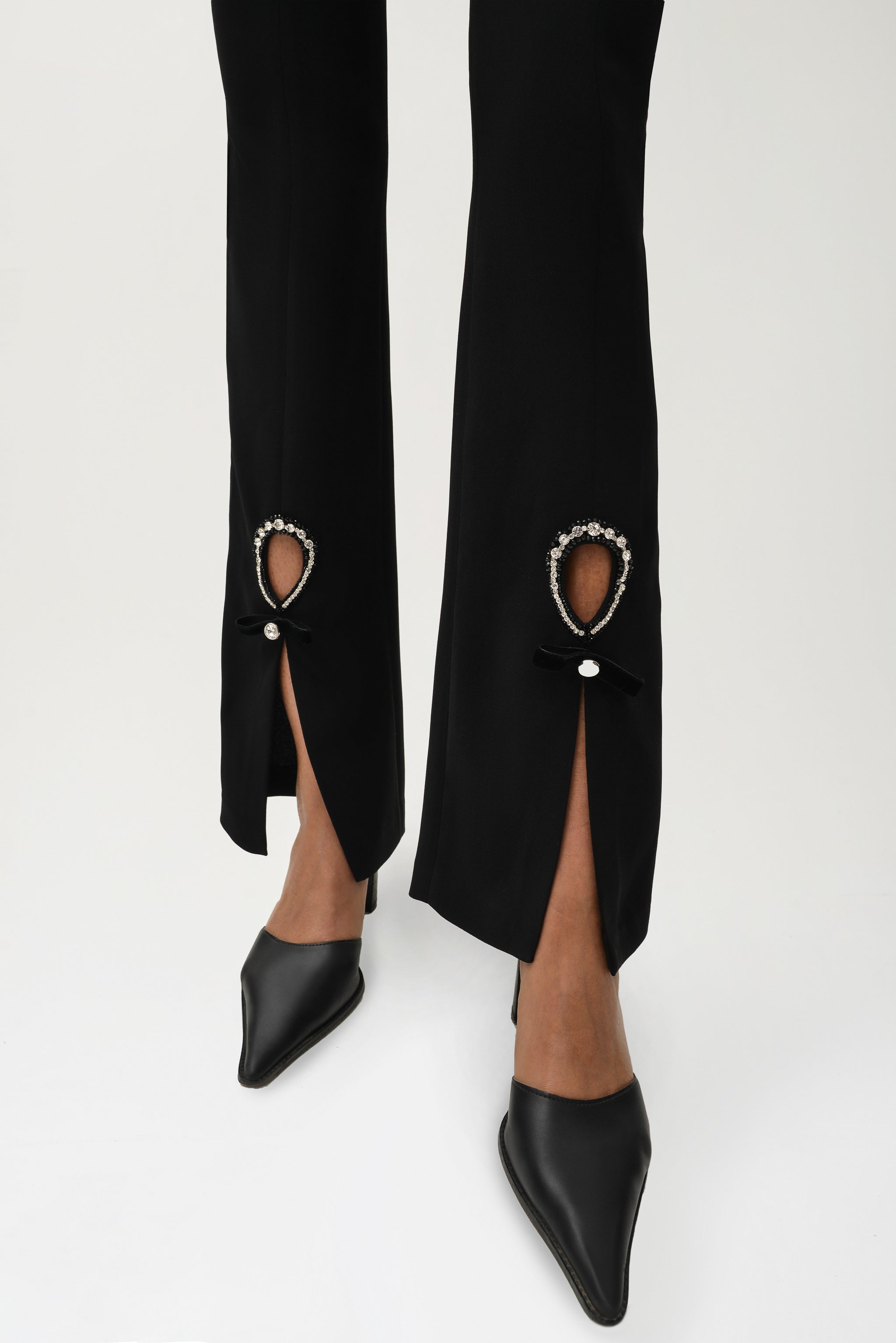 Spring Trousers with Crystal Drop Embroidery - Nafsika Skourti