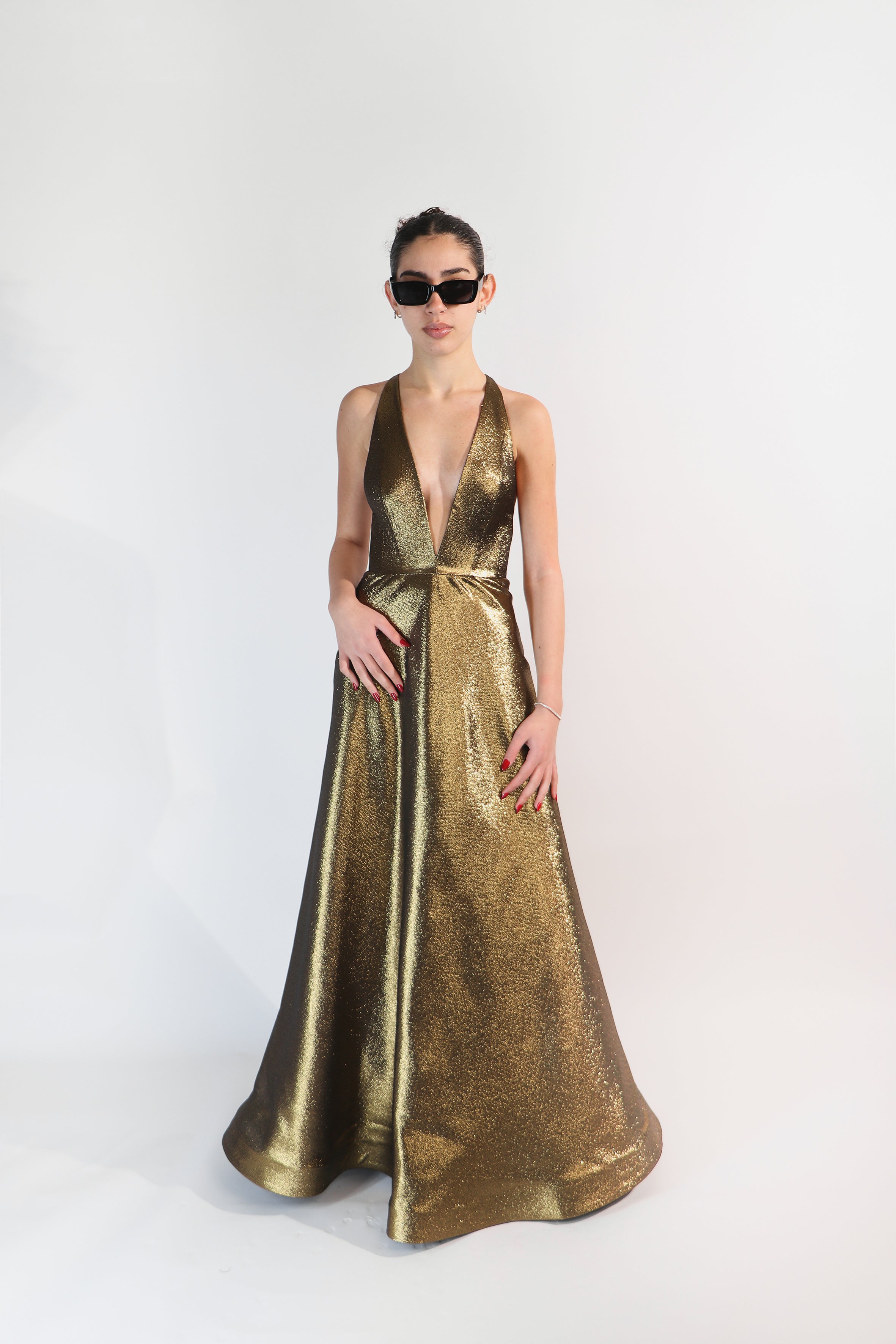 Halter Gown w/ Deep V neckline