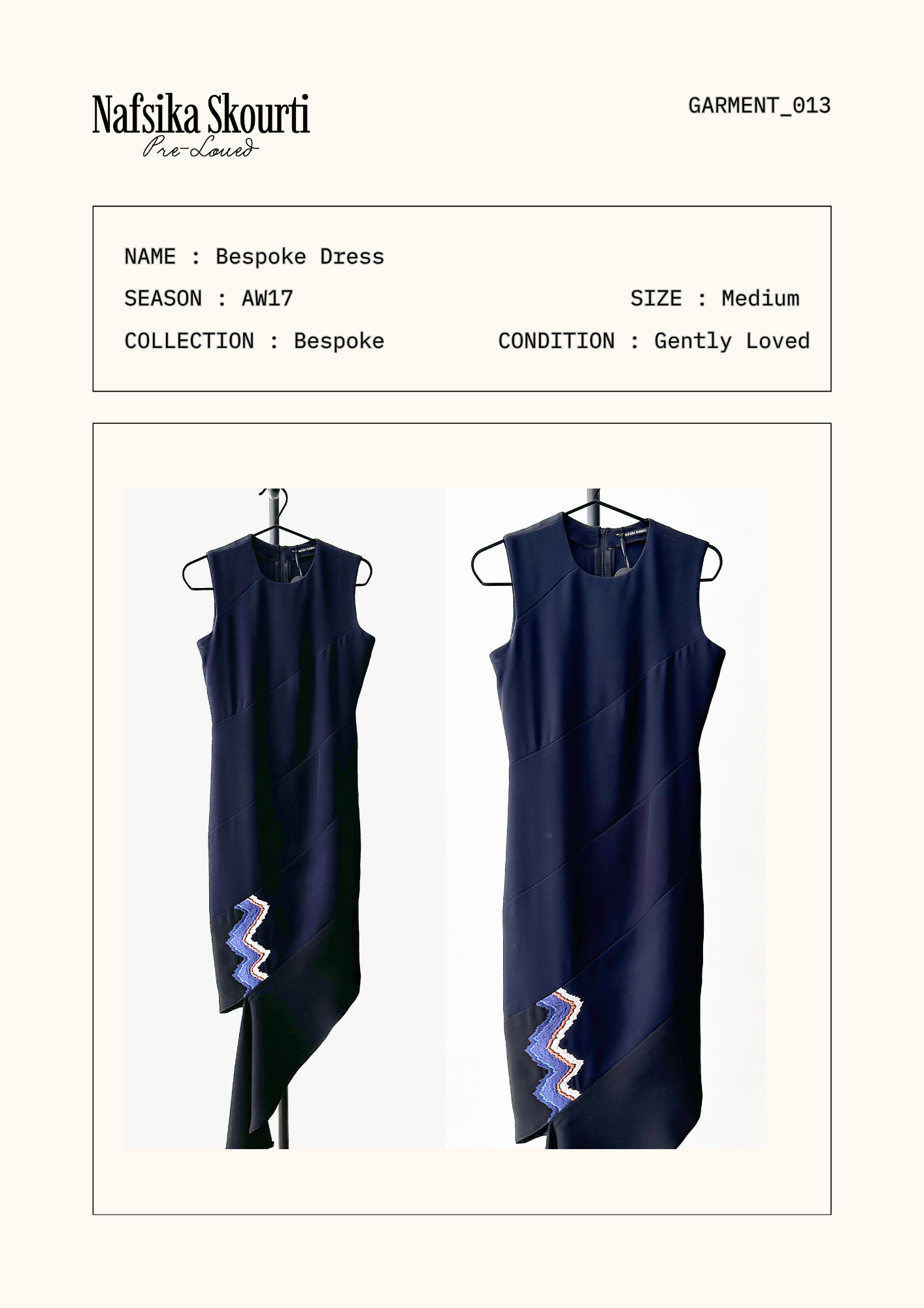 Pre-Loved Bespoke AW17 Dress