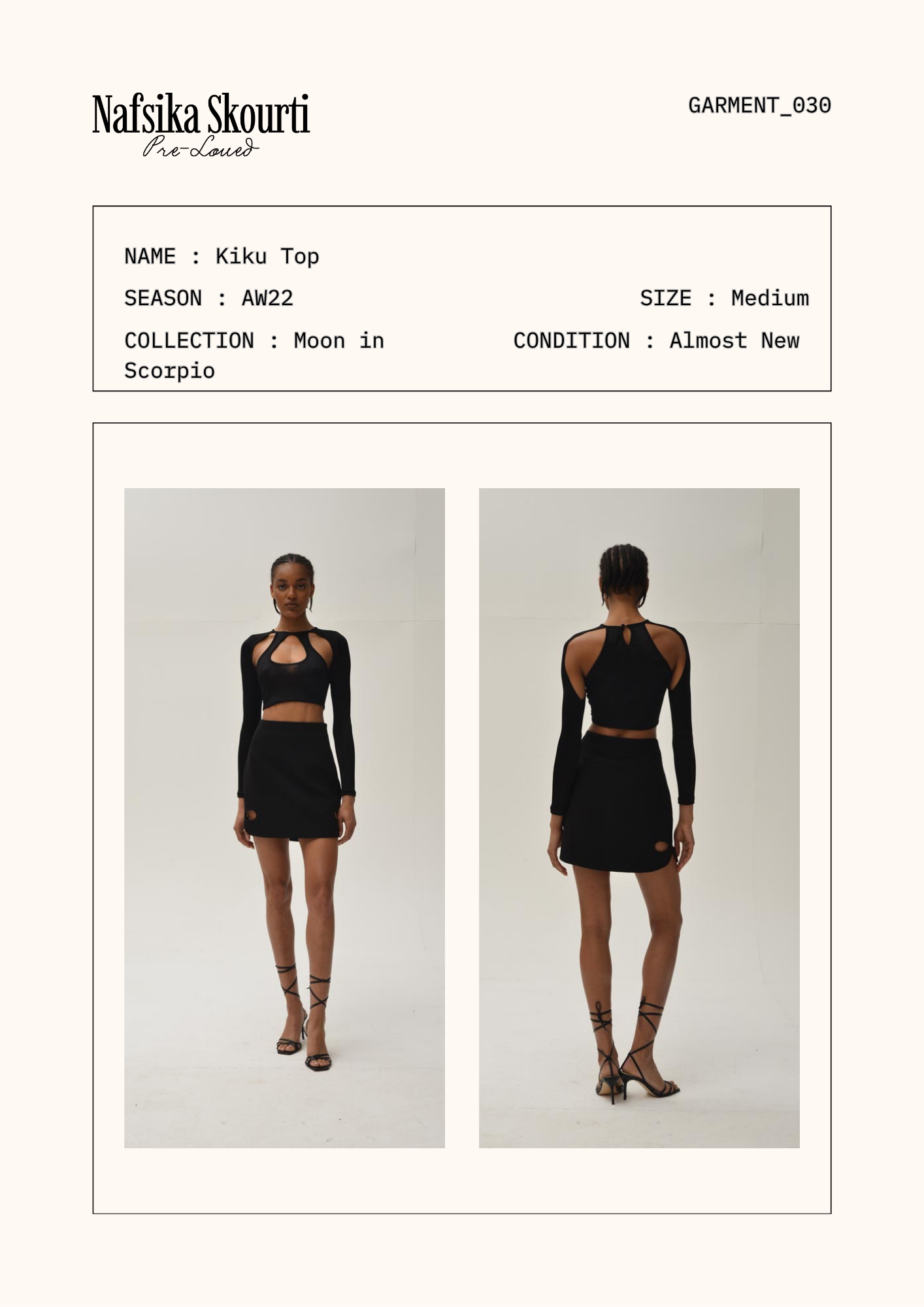 Pre-Loved Kiku Top in Black