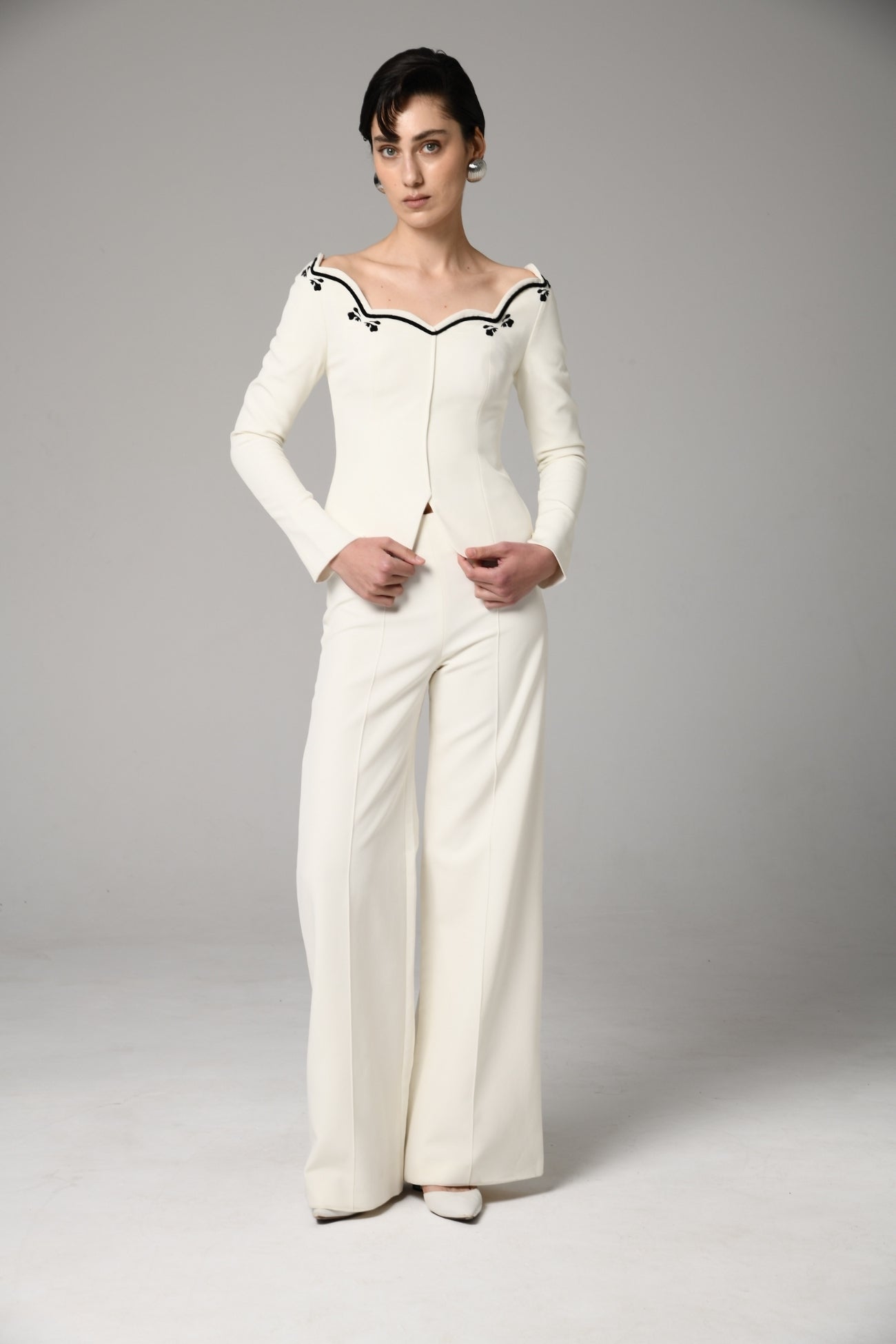 Pintuck Empire Waist Trouser