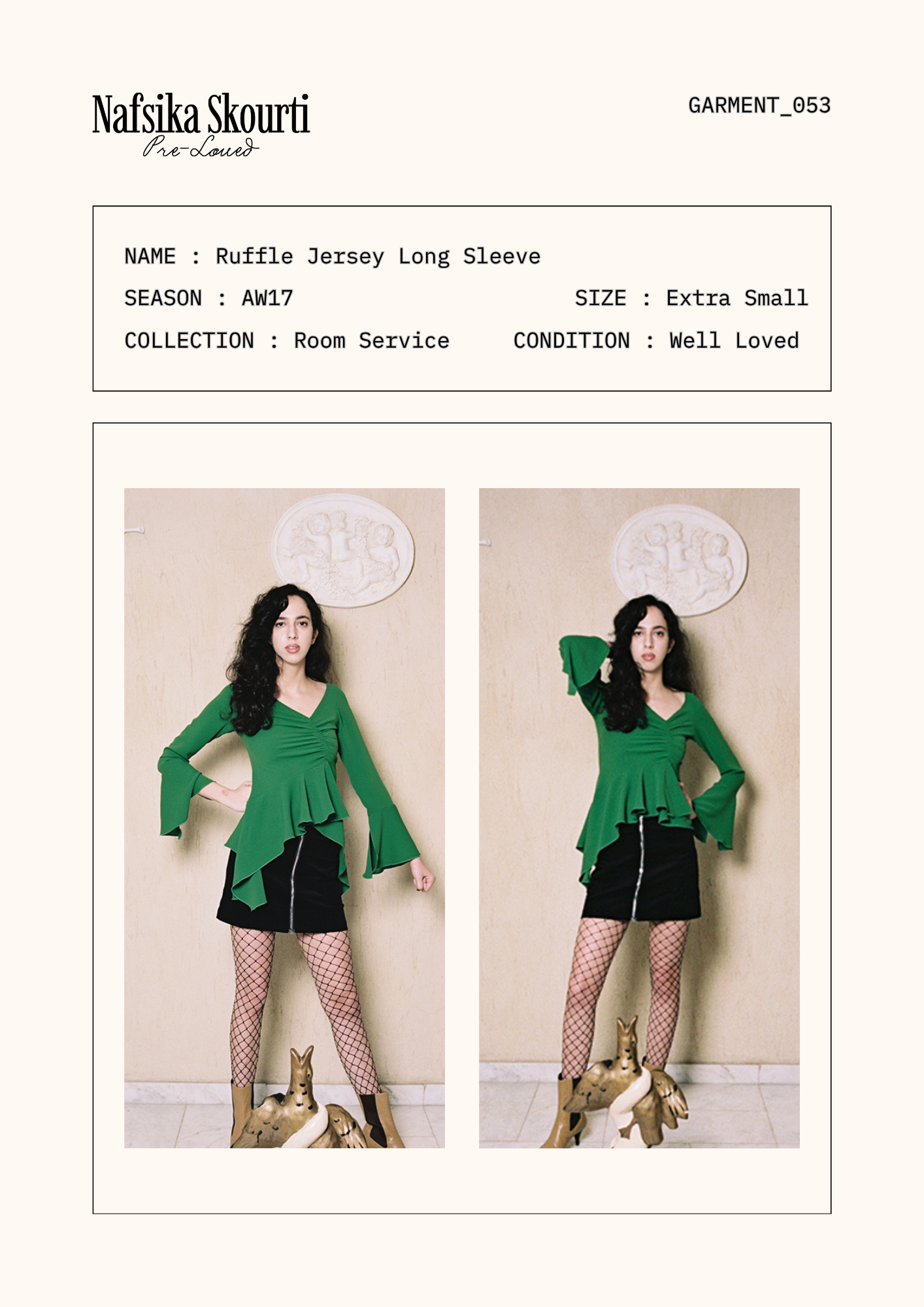 Pre-Loved Ruffle Jersey Long Sleeve Top