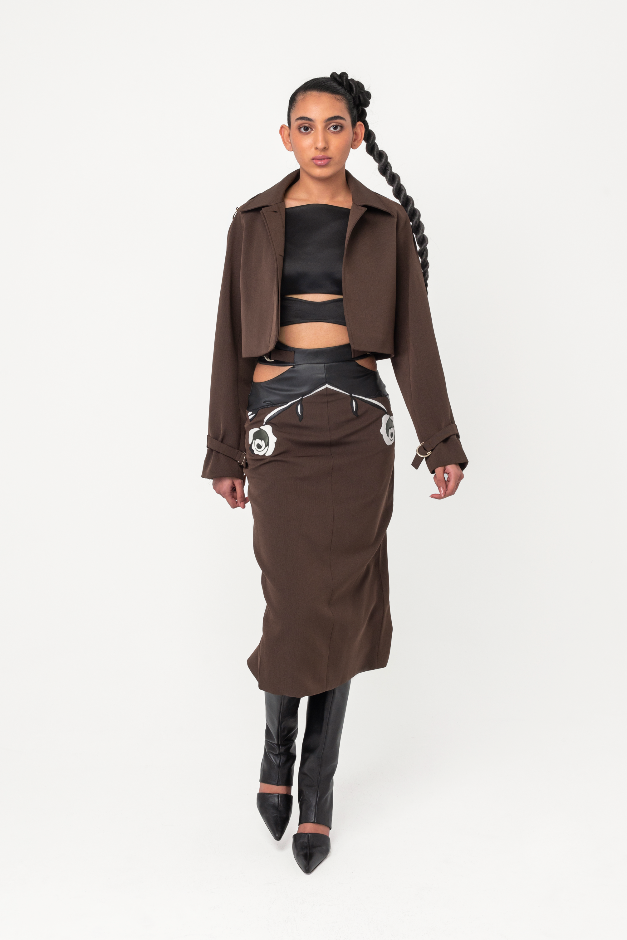 Inverted Rose Midi Skirt