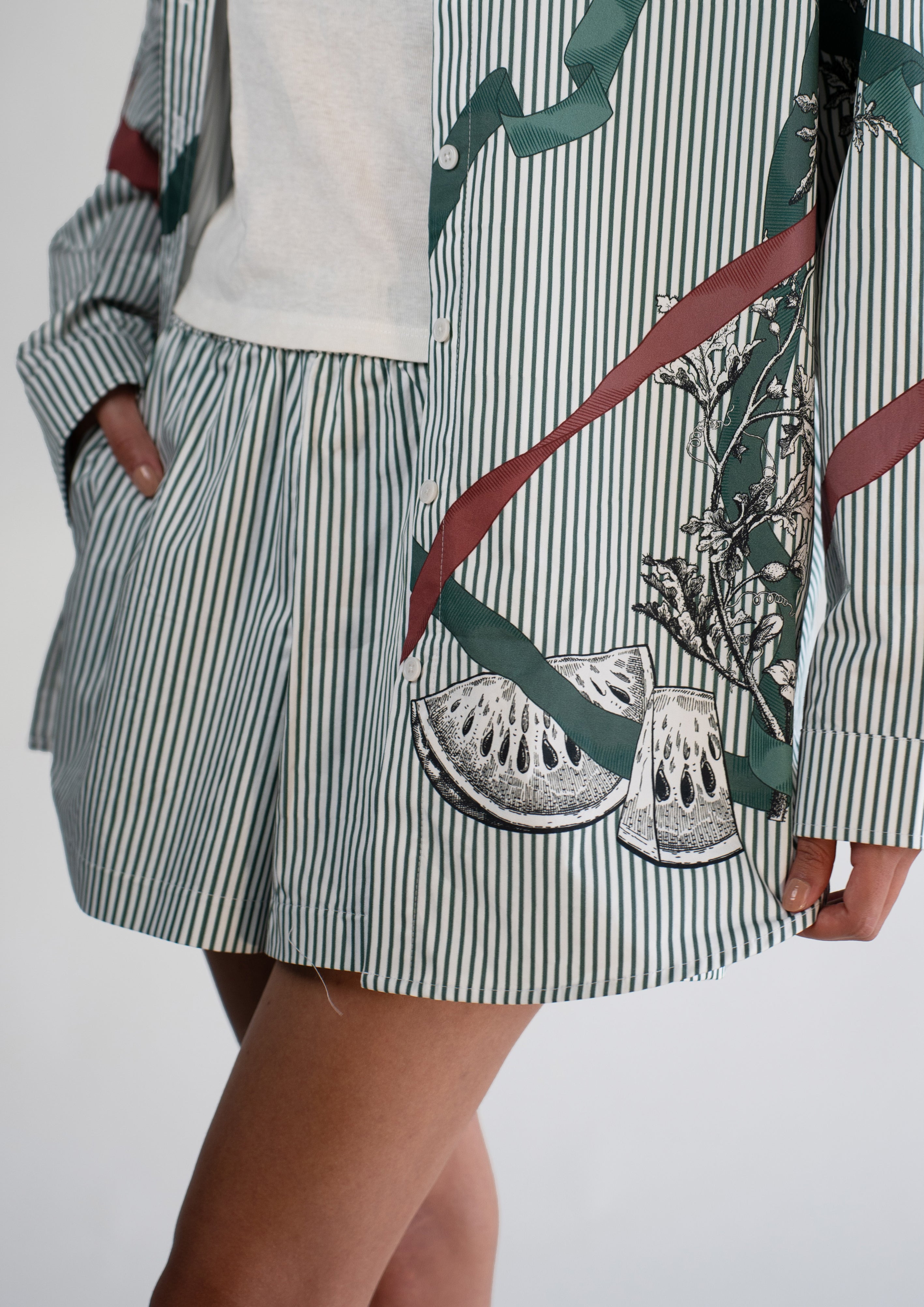 Pine Green Pinstripe Classic Boxer Shorts