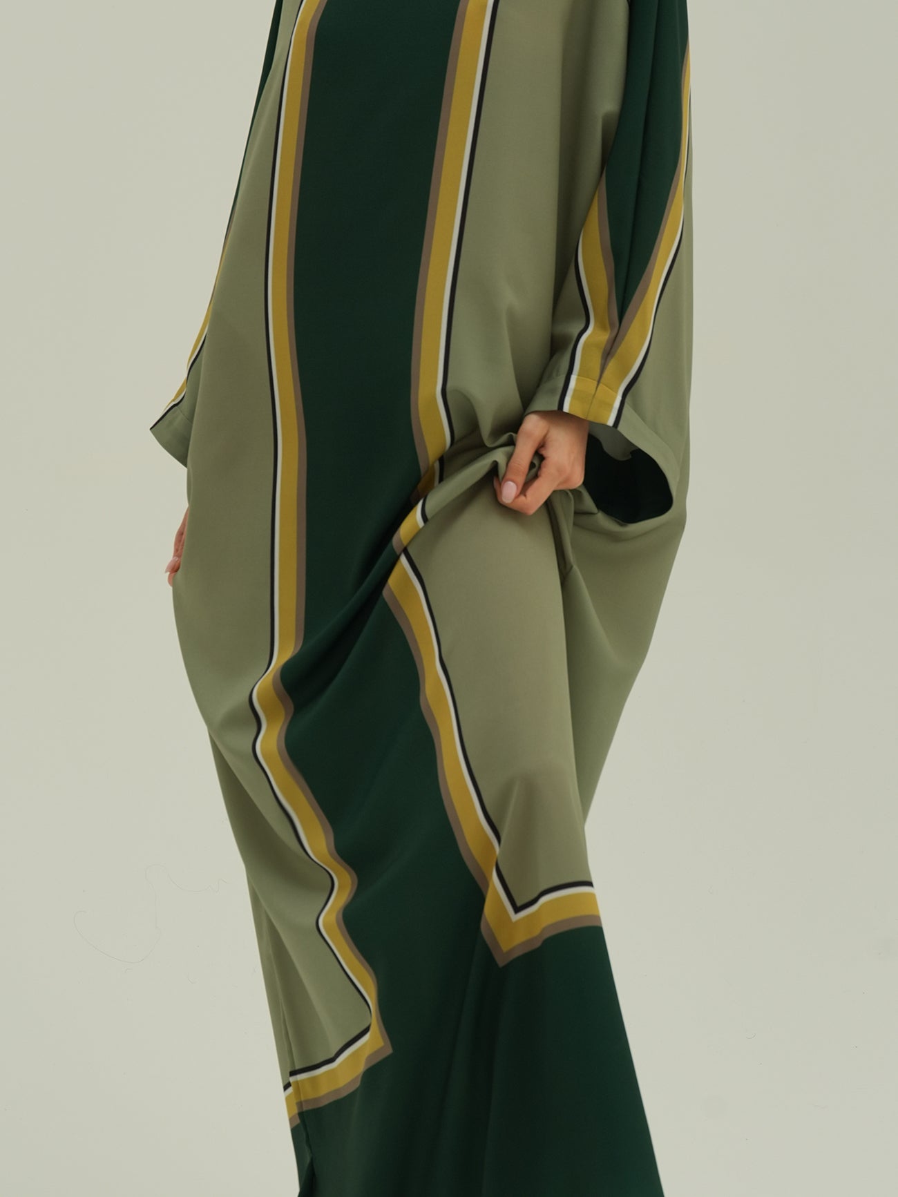 Bri Kaftan - Green Sage Block