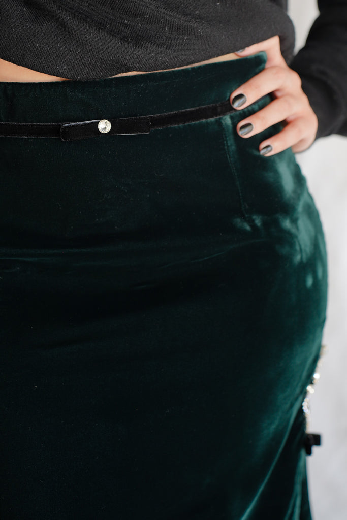 Sabrina Midi Skirt with Drop Embroidery - Nafsika Skourti