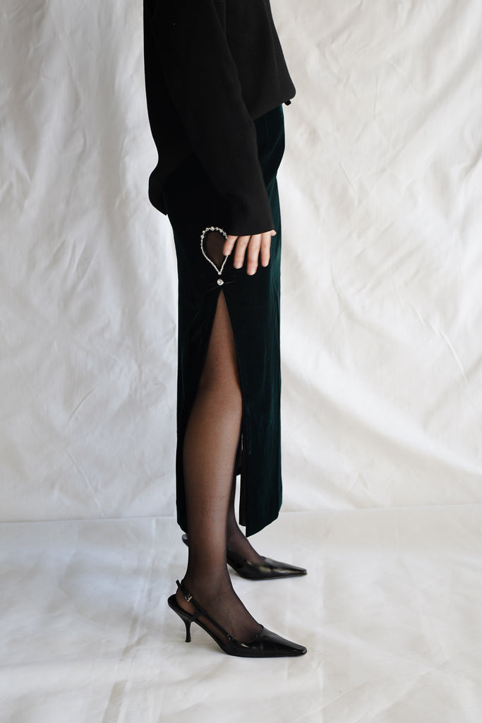 Sabrina Midi Skirt with Drop Embroidery - Nafsika Skourti
