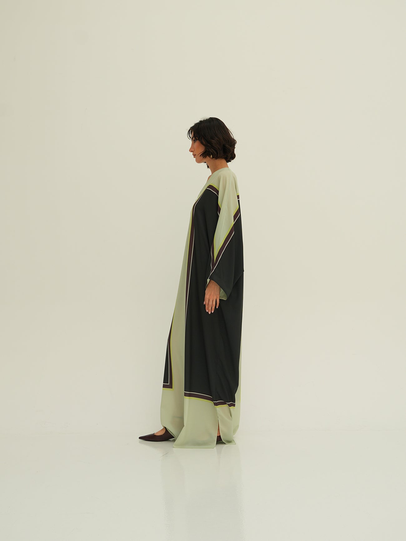 Vivian Kaftan - Mint with Green Block