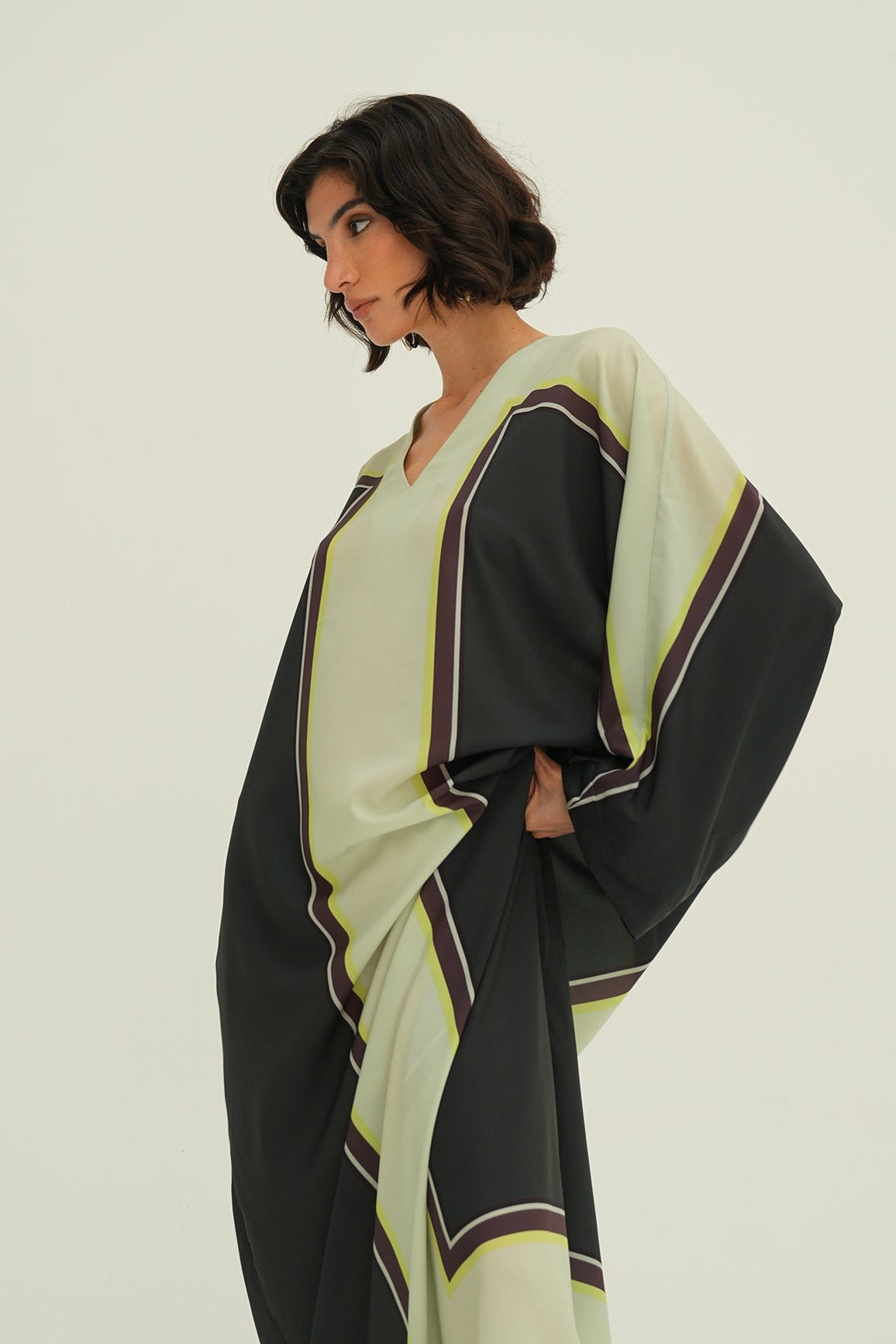 Vivian Kaftan - Mint with Green Block