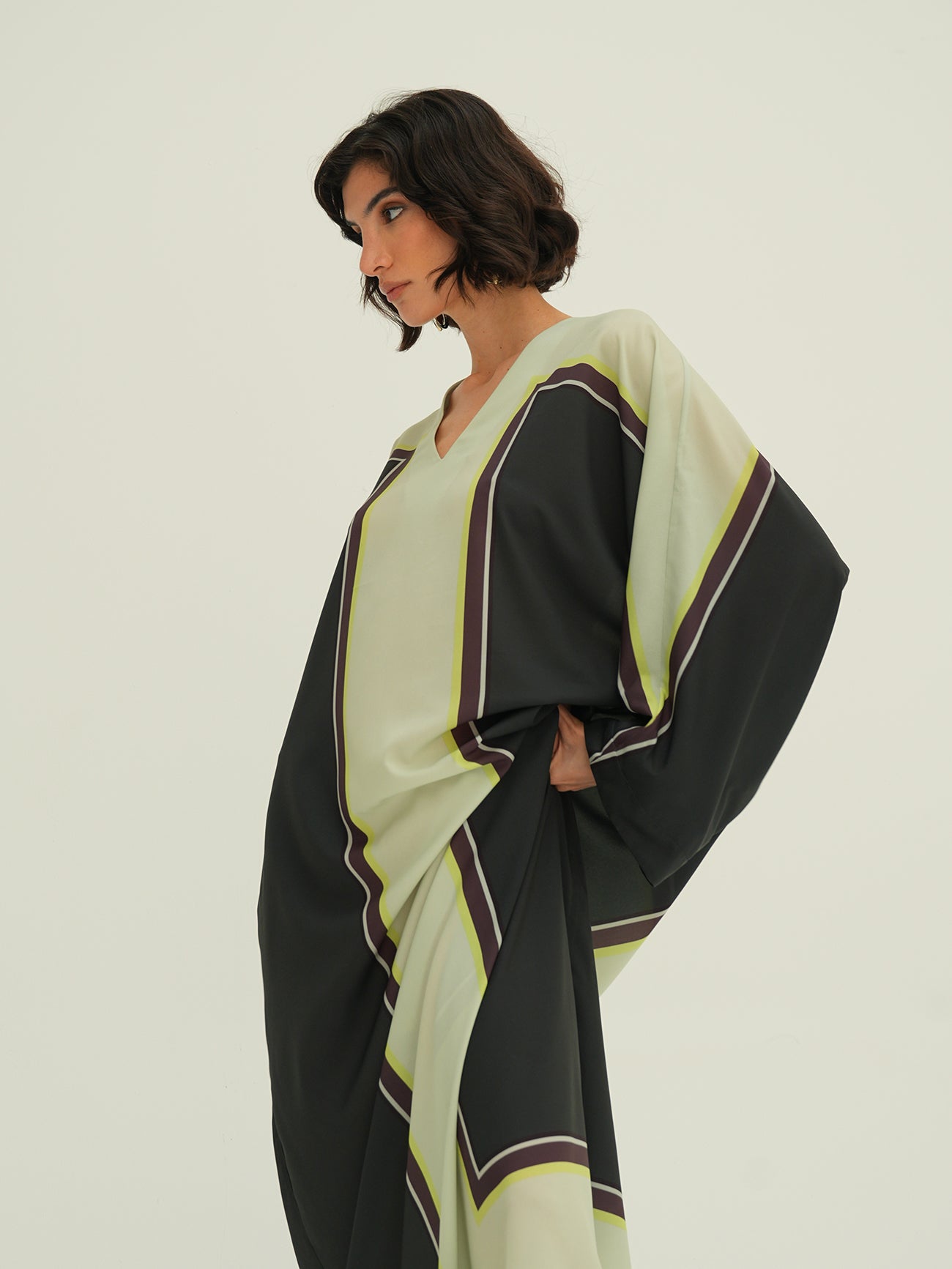 Vivian Kaftan - Mint with Green Block