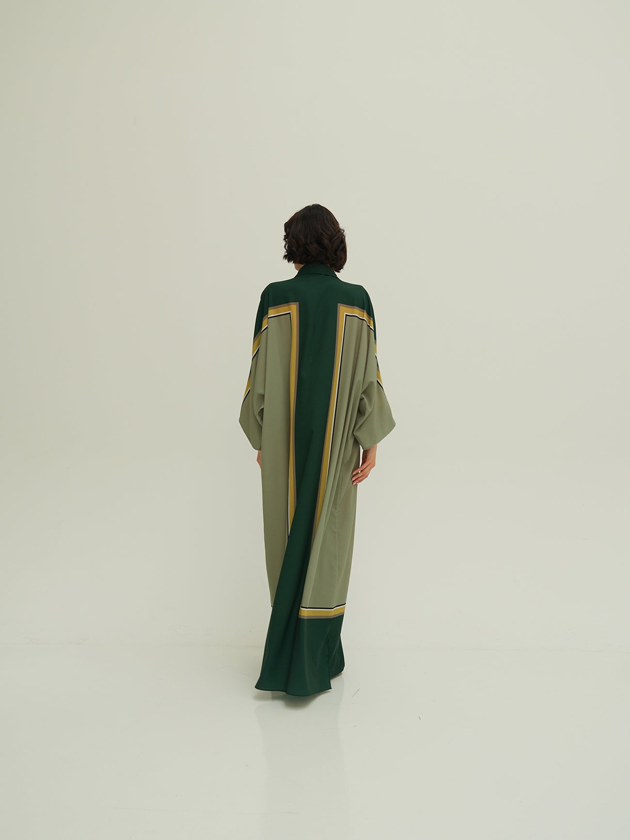 Shireen Kaftan - Green with Sage Block
