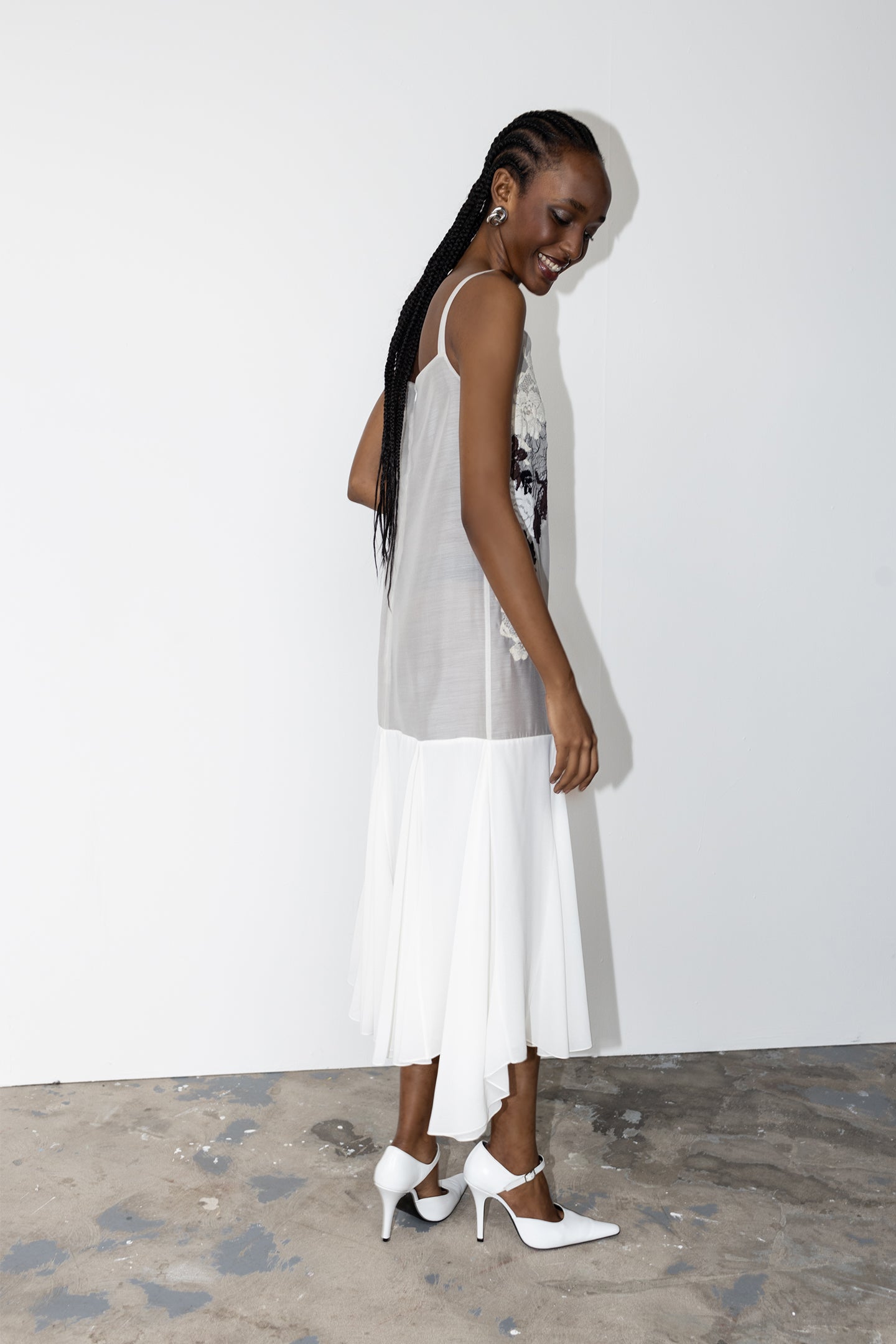 Shift Lace Midi Dress