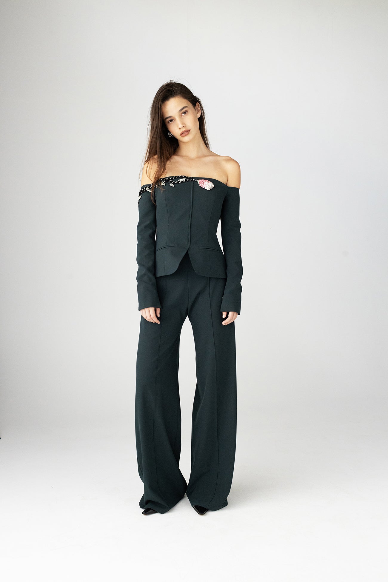 Pintuck Empire Waist Trouser