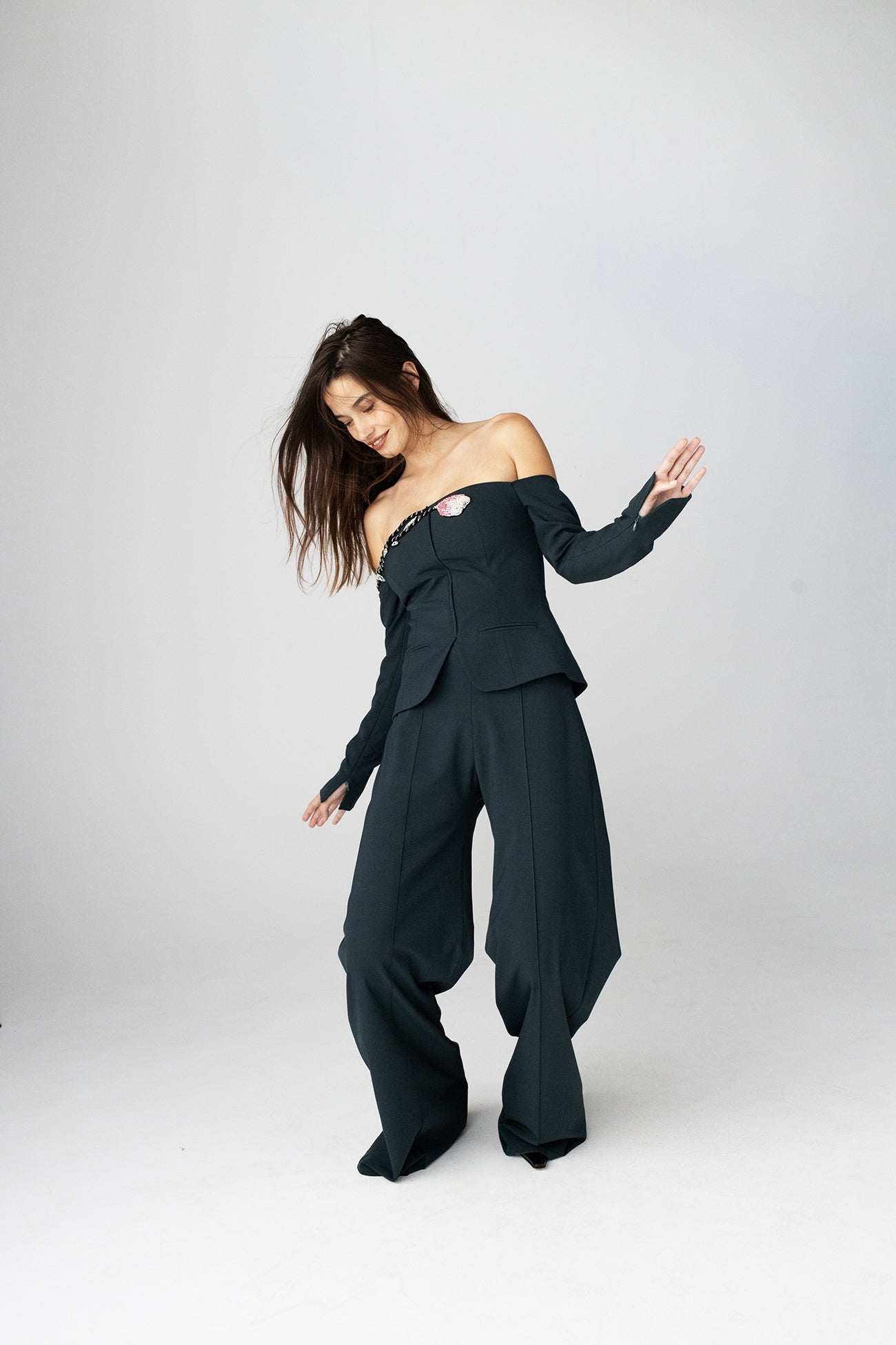 Pintuck Empire Waist Trouser