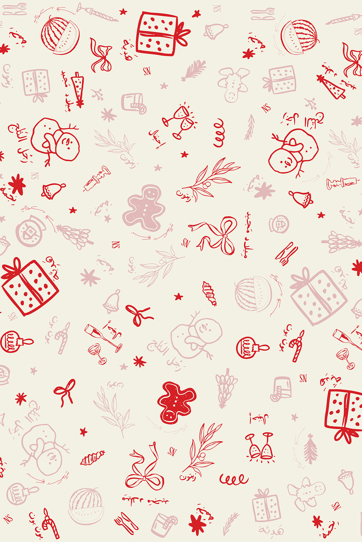 Faded Red Gift Wrapping Paper