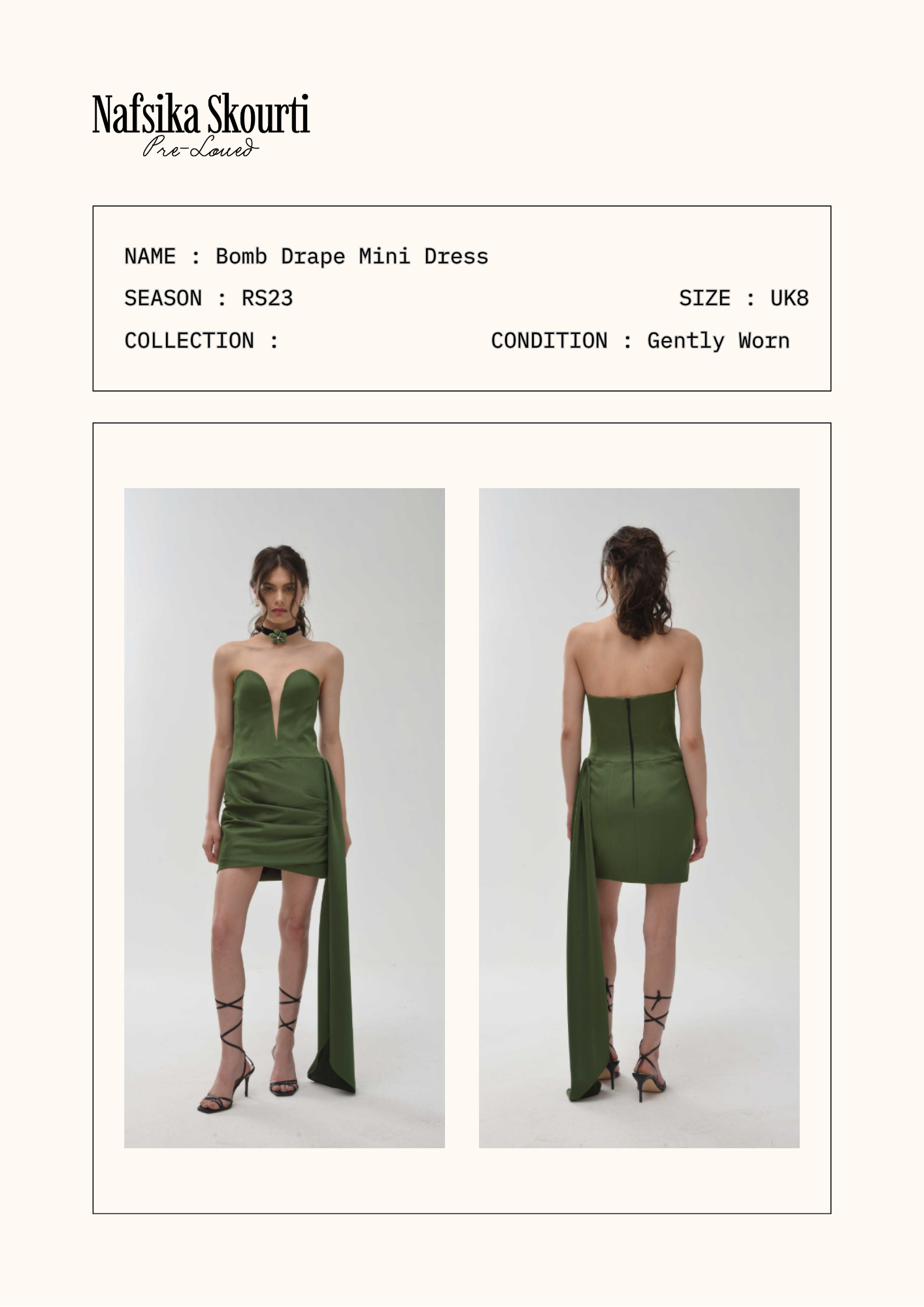 Pre-Loved - Bomb Drape Mini Dress