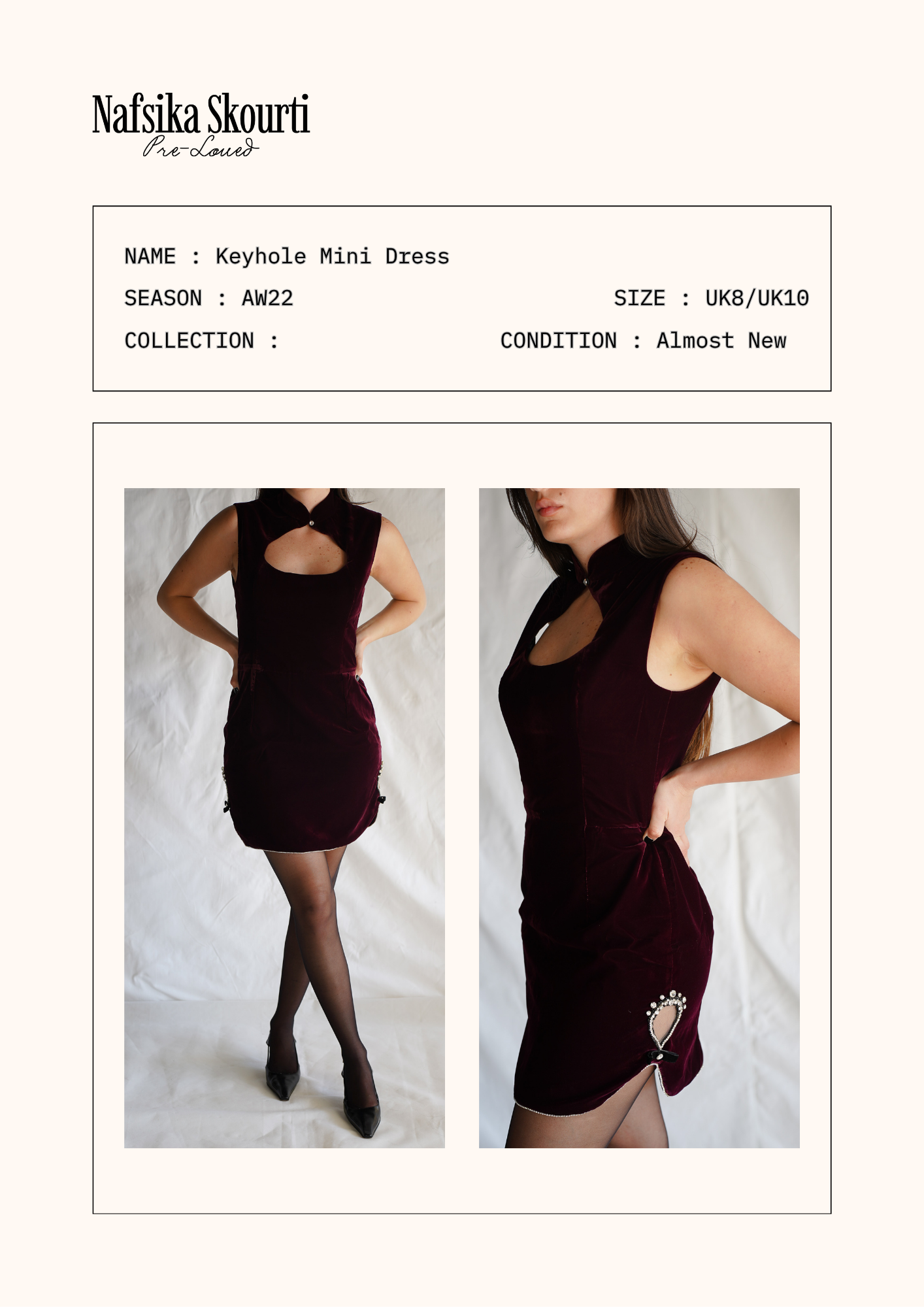 Pre-Loved - Keyhole Mini Dress