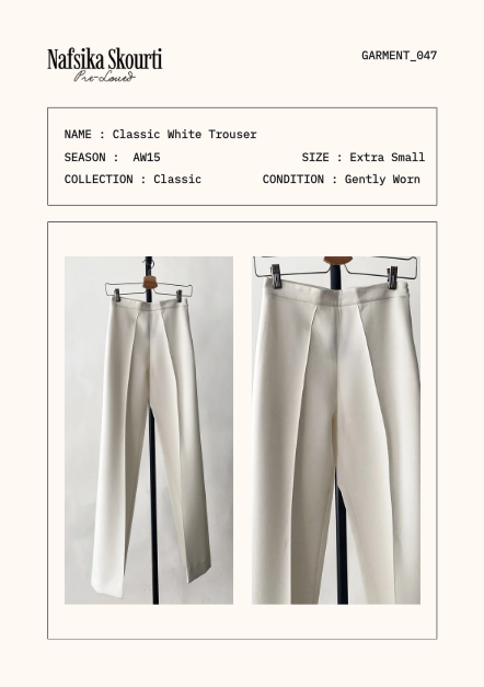 Pre-Loved Classic White Trouser