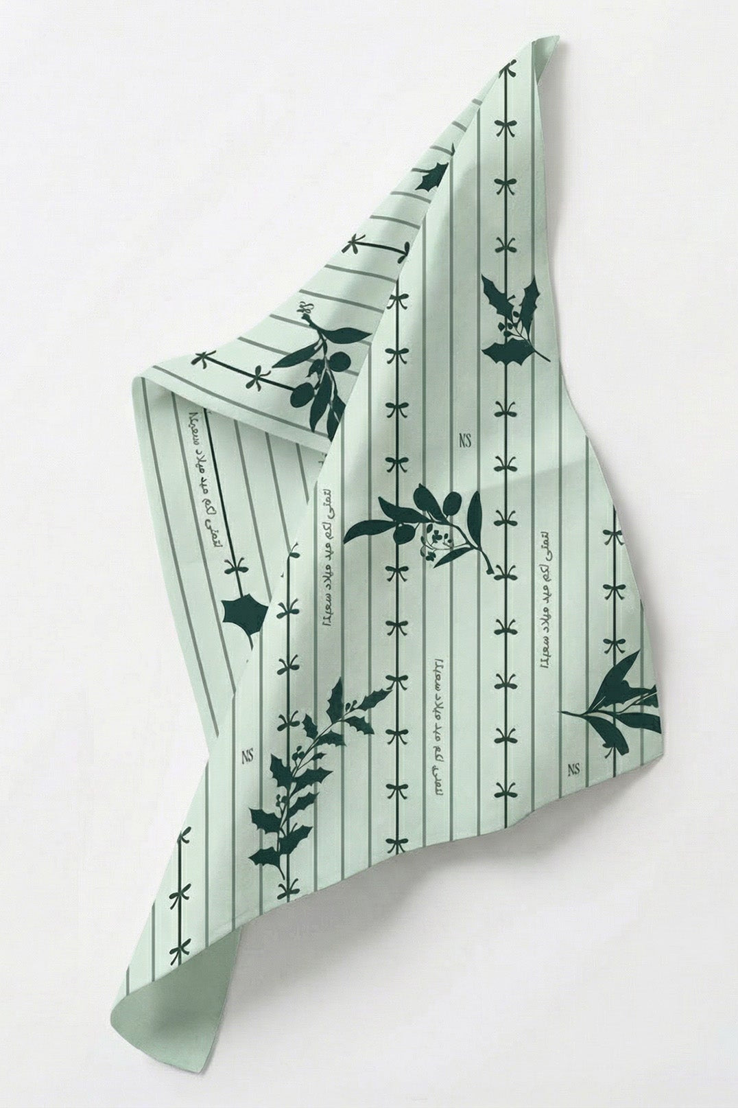 Green Mistletoe Gift Wrapping Paper