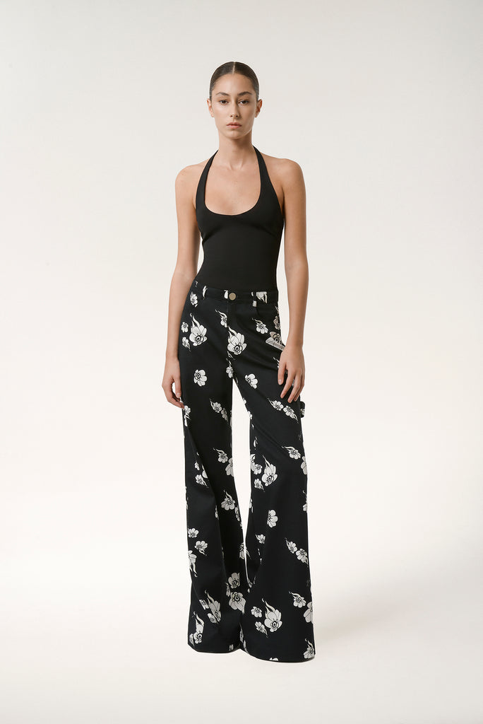 Floral Flame Wide Leg Denim - Nafsika Skourti